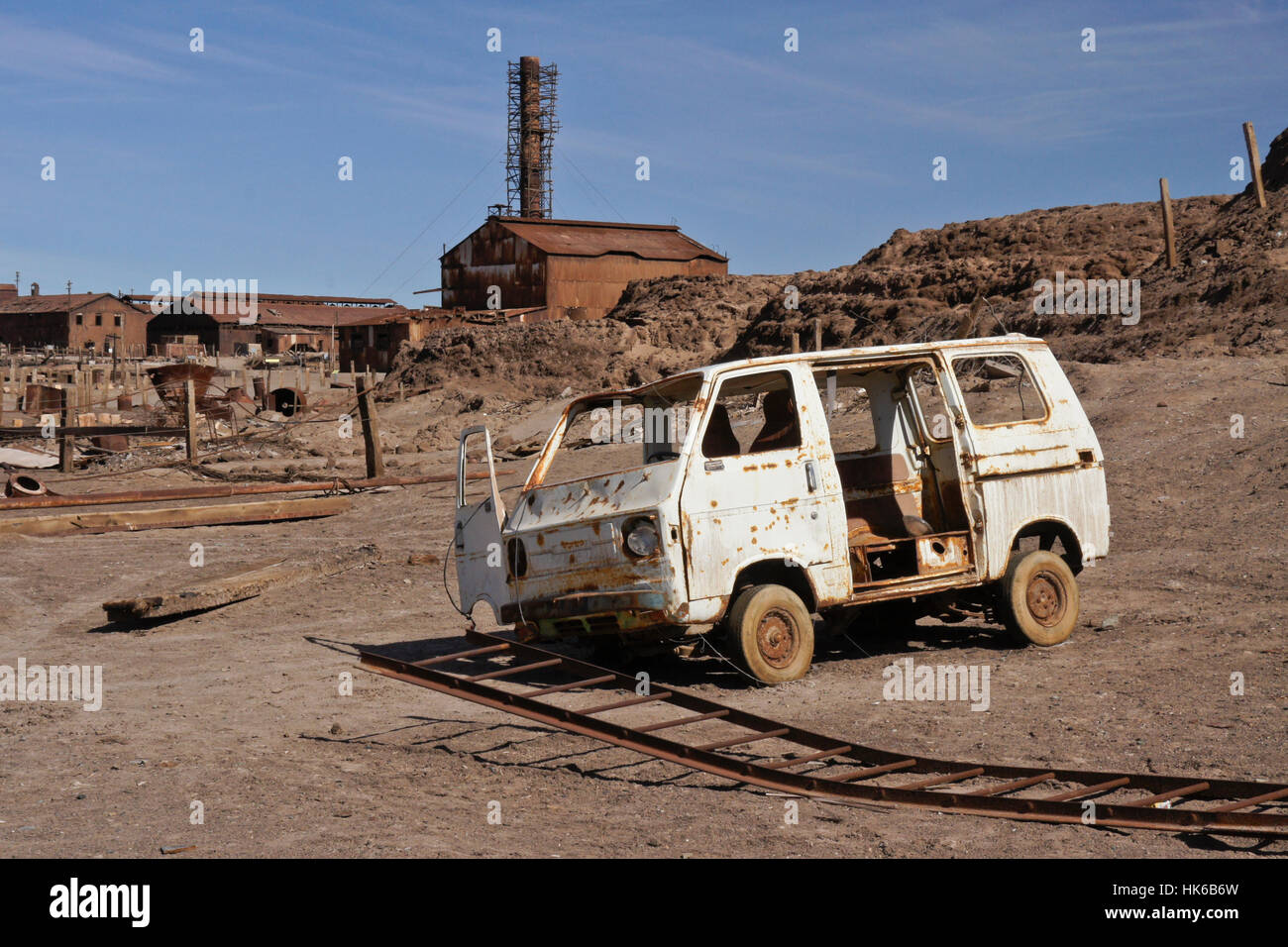 Industriellen Sektor von Santiago Humberstone Oficina Salitrera, Atacama-Wüste, Norte Grande, Chile Stockfoto