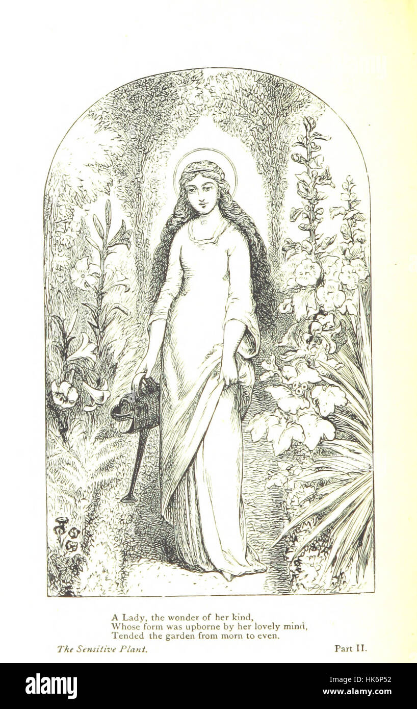 Eine Seite aus The Poetical Works of Percy Bysshe Shelley, herausgegeben von W. B. Scott, mit Shelleys Gedichten und Illustrationen. Das Foto zeigt Seite 304 der Ausgabe mit Shelleys Werken und detaillierten Memoiren. Stockfoto