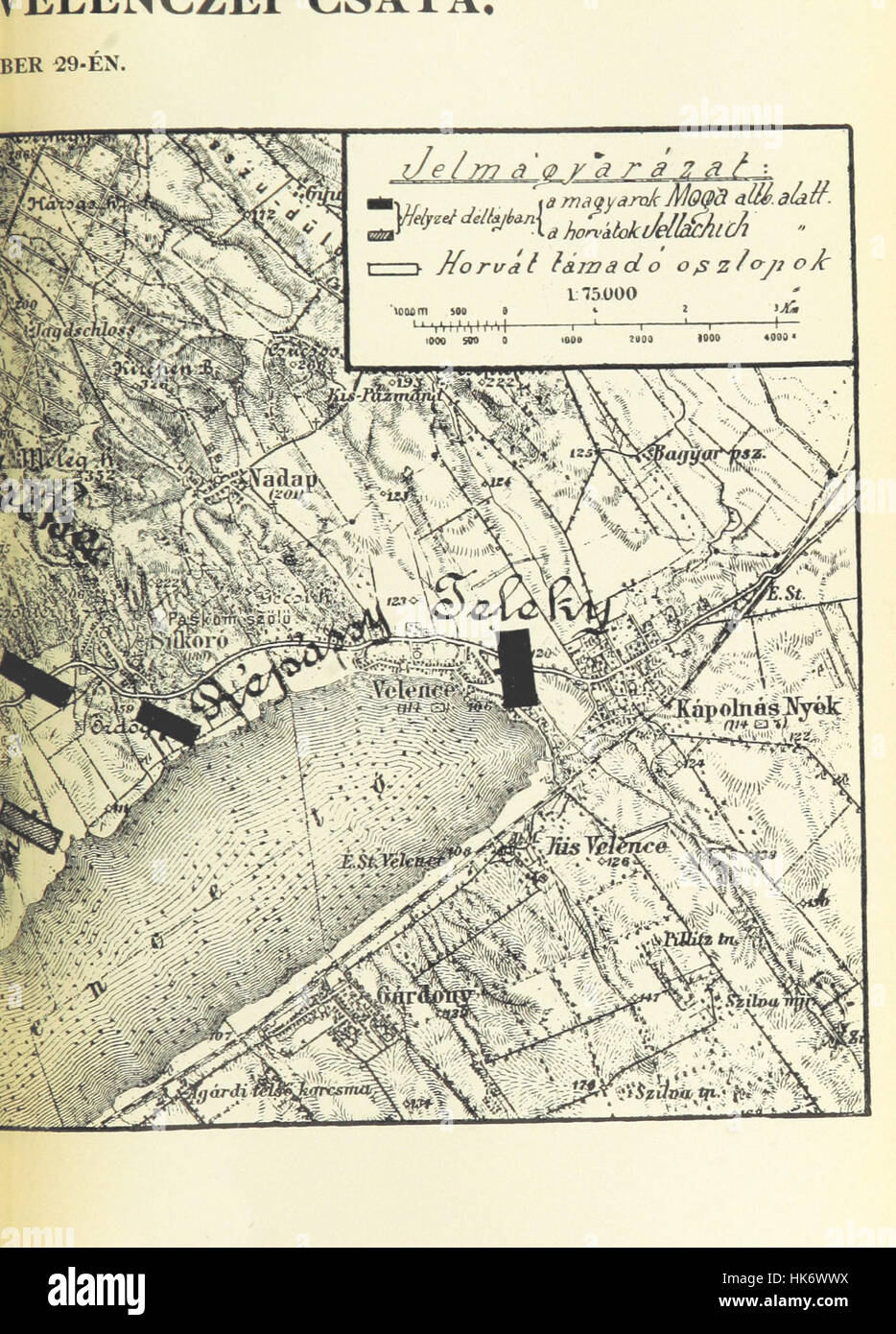 Bild entnommen Seite 327 von "Magyarország 1848/49. Évi Függetlenségi Harczának Katonai Története. IRTA: B. J. [d. h. Breit J.] " Bild entnommen Seite 327 von "Magyarország 184849 Évi Füg Stockfoto