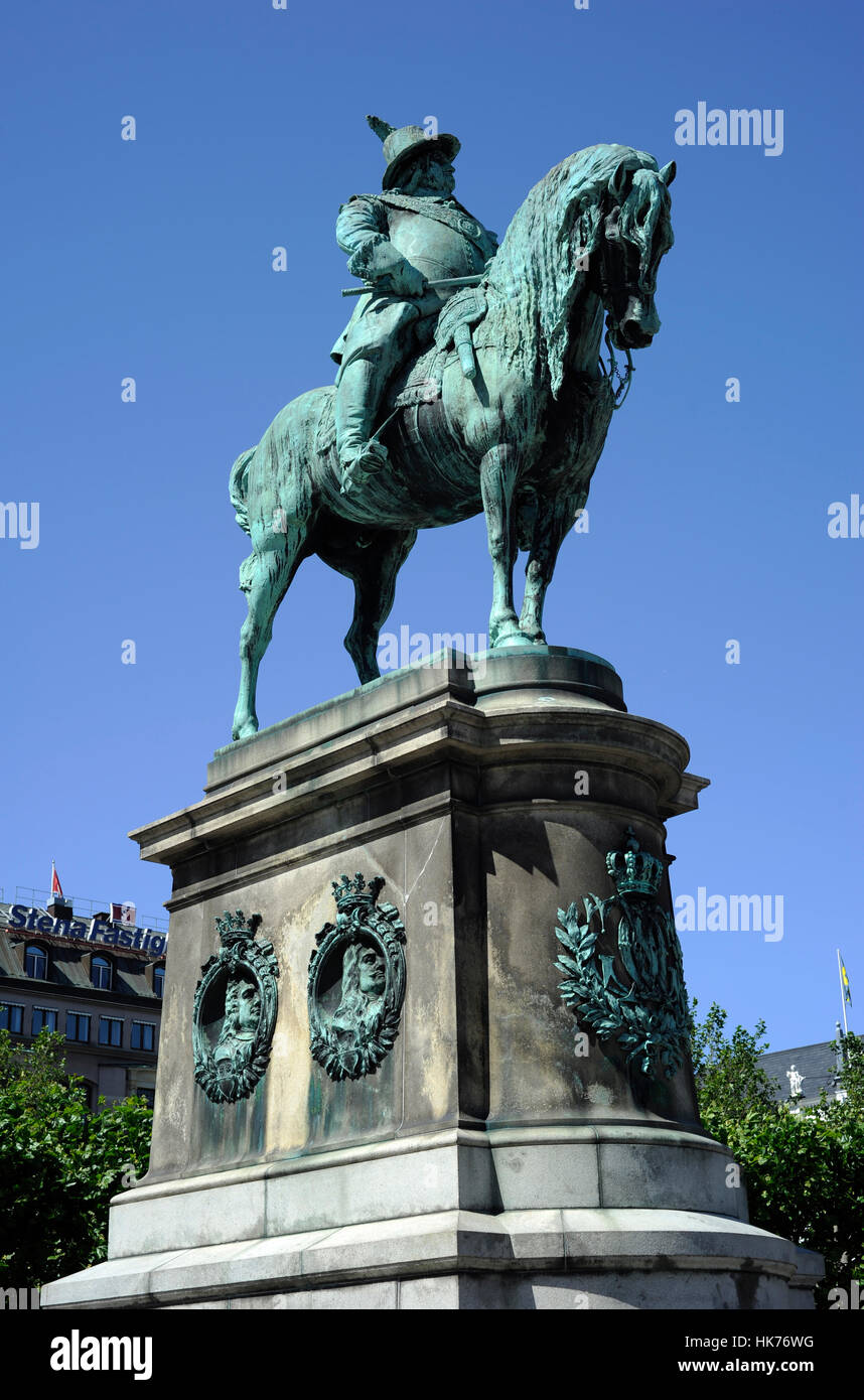 Charles X Gustave von Schweden oder Carl Gustave (1622-1660). König von Schweden von 1654-1660. Statue von John Borjeson (1835-1910), 1896, Malmö. Schweden. Stockfoto