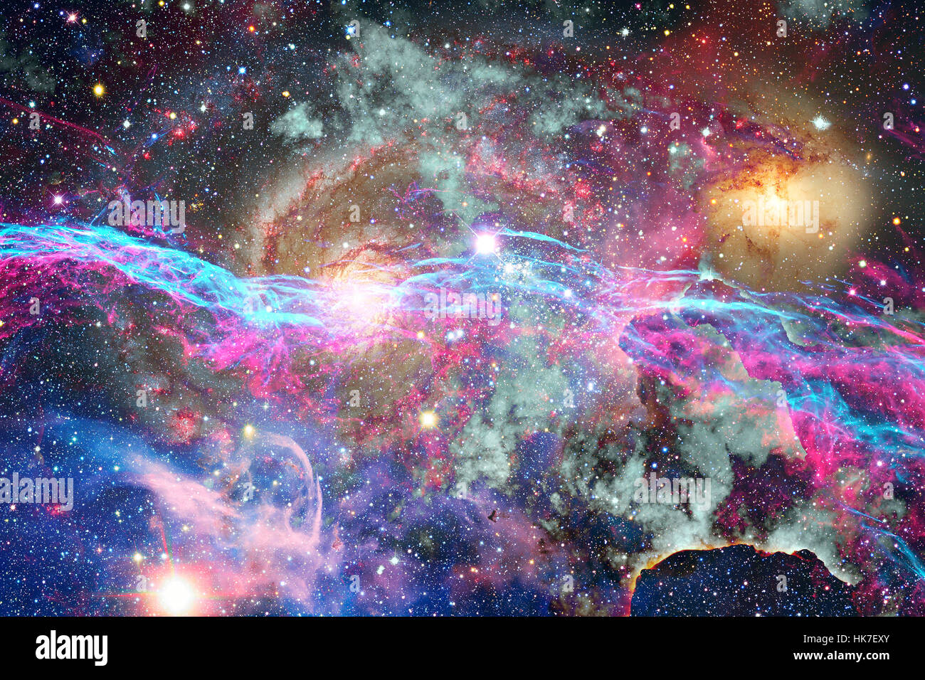 Galaxy und Nebel. Abstrakten Raum Hintergrund. Stockfoto