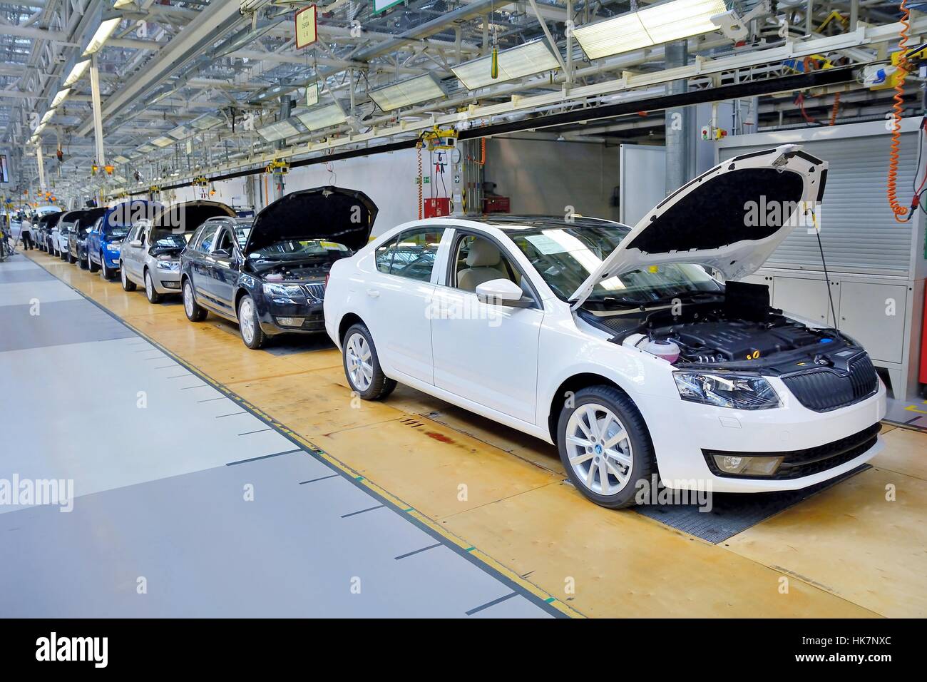 Skoda Auto Automobilfabrik in Mlada Boleslav. Stockfoto