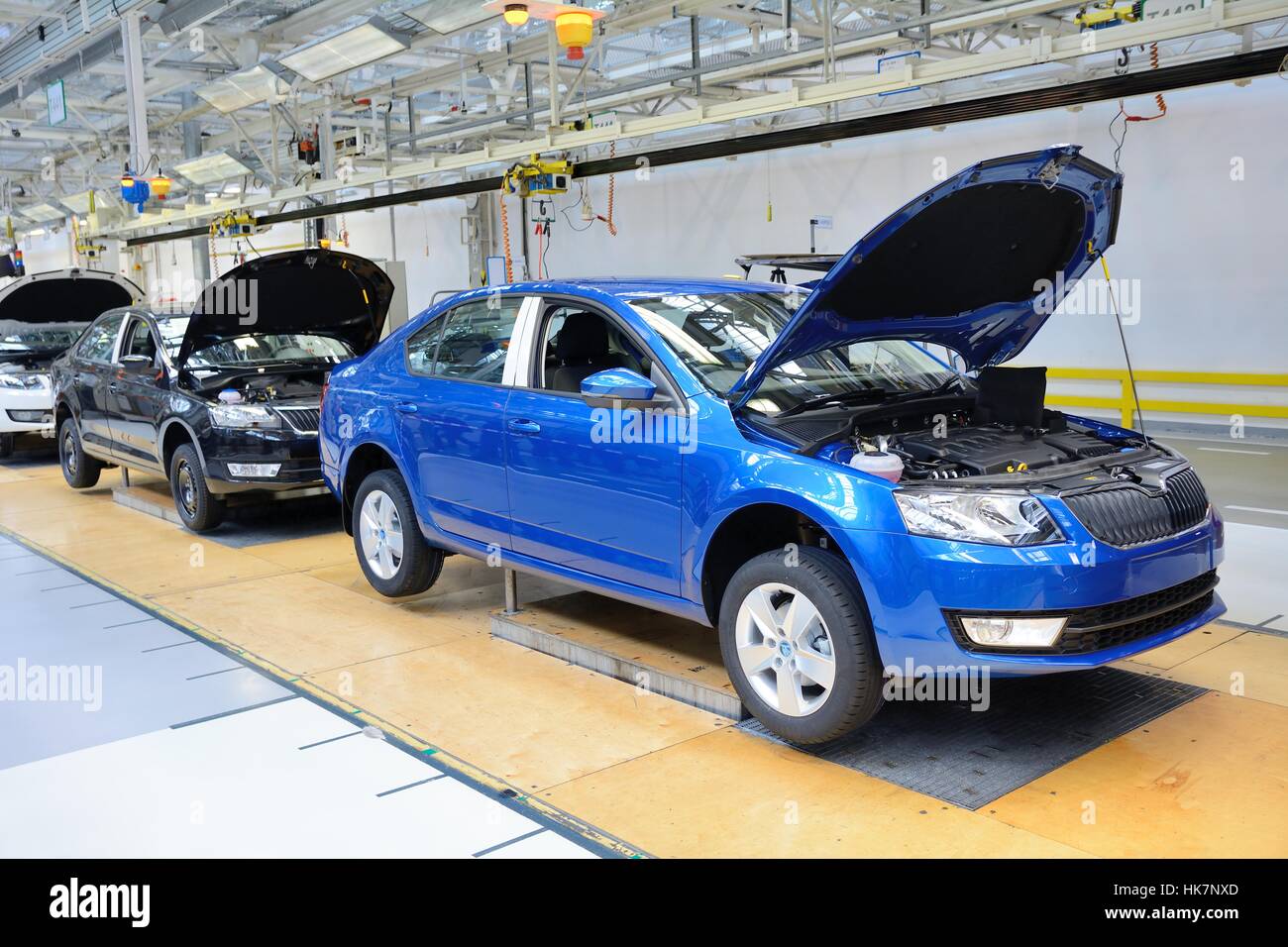 Skoda Auto Automobilfabrik in Mlada Boleslav. Stockfoto