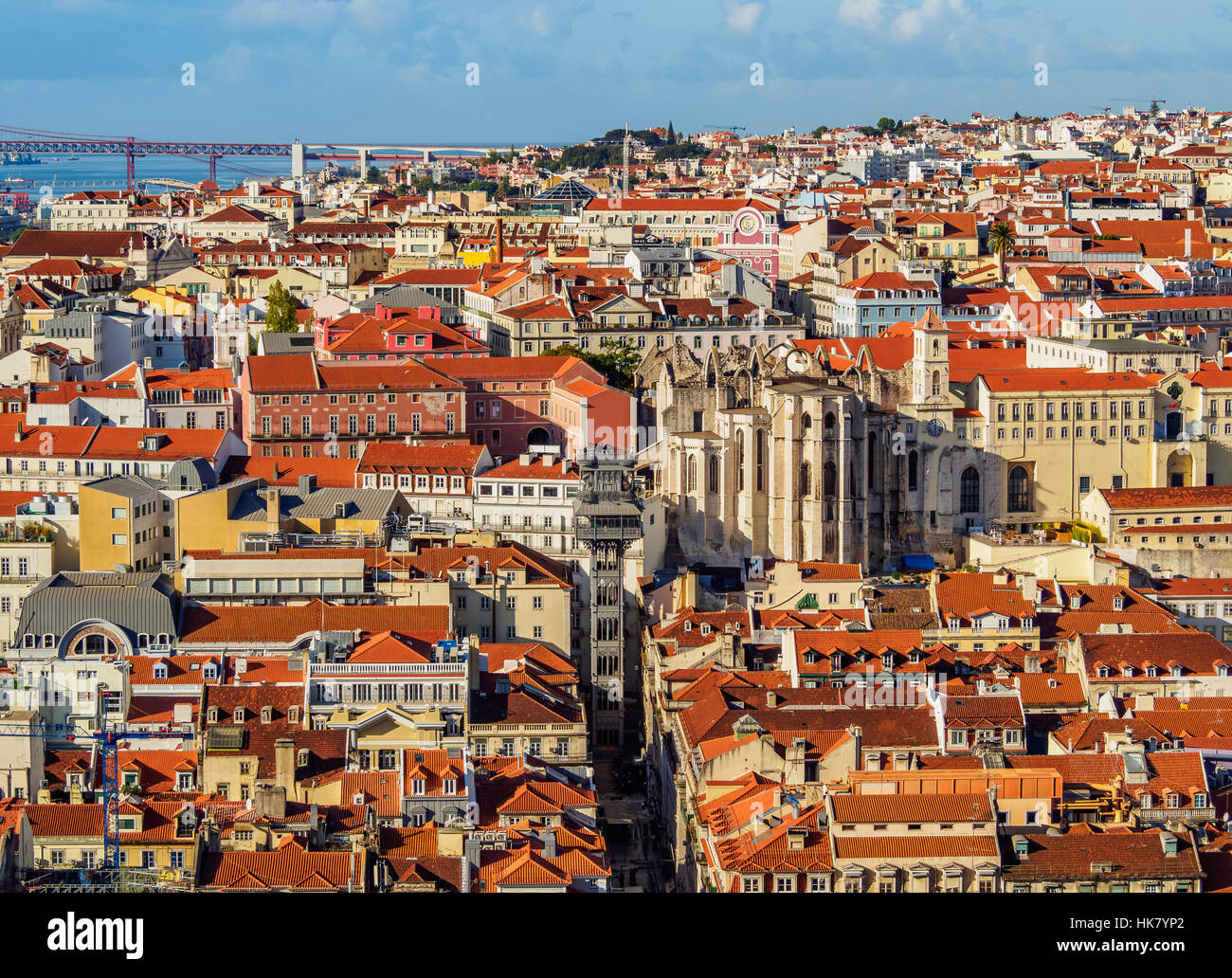 Portugal, Lissabon, Stadtbild betrachtet von Sao Jorge Castle. Stockfoto