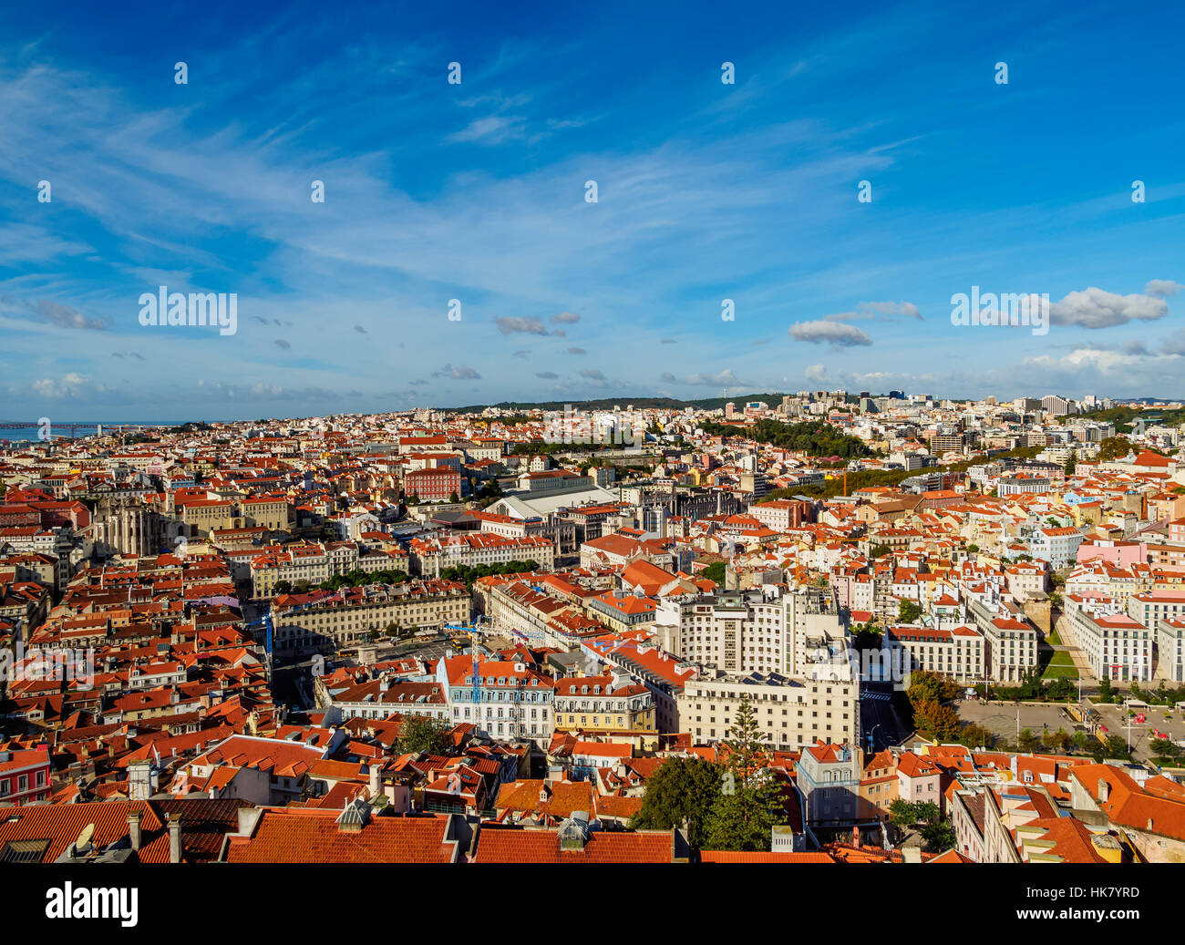 Portugal, Lissabon, Stadtbild betrachtet von Sao Jorge Castle. Stockfoto