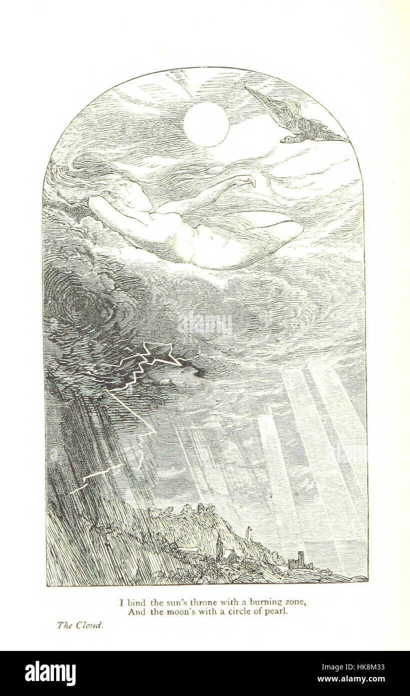 Illustration aus „The Poetical Works of Percy Bysshe Shelley“ mit ausgewählten Gedichten, Biografien und Illustrationen von Shelleys Leben und literarischen Werken. Stockfoto