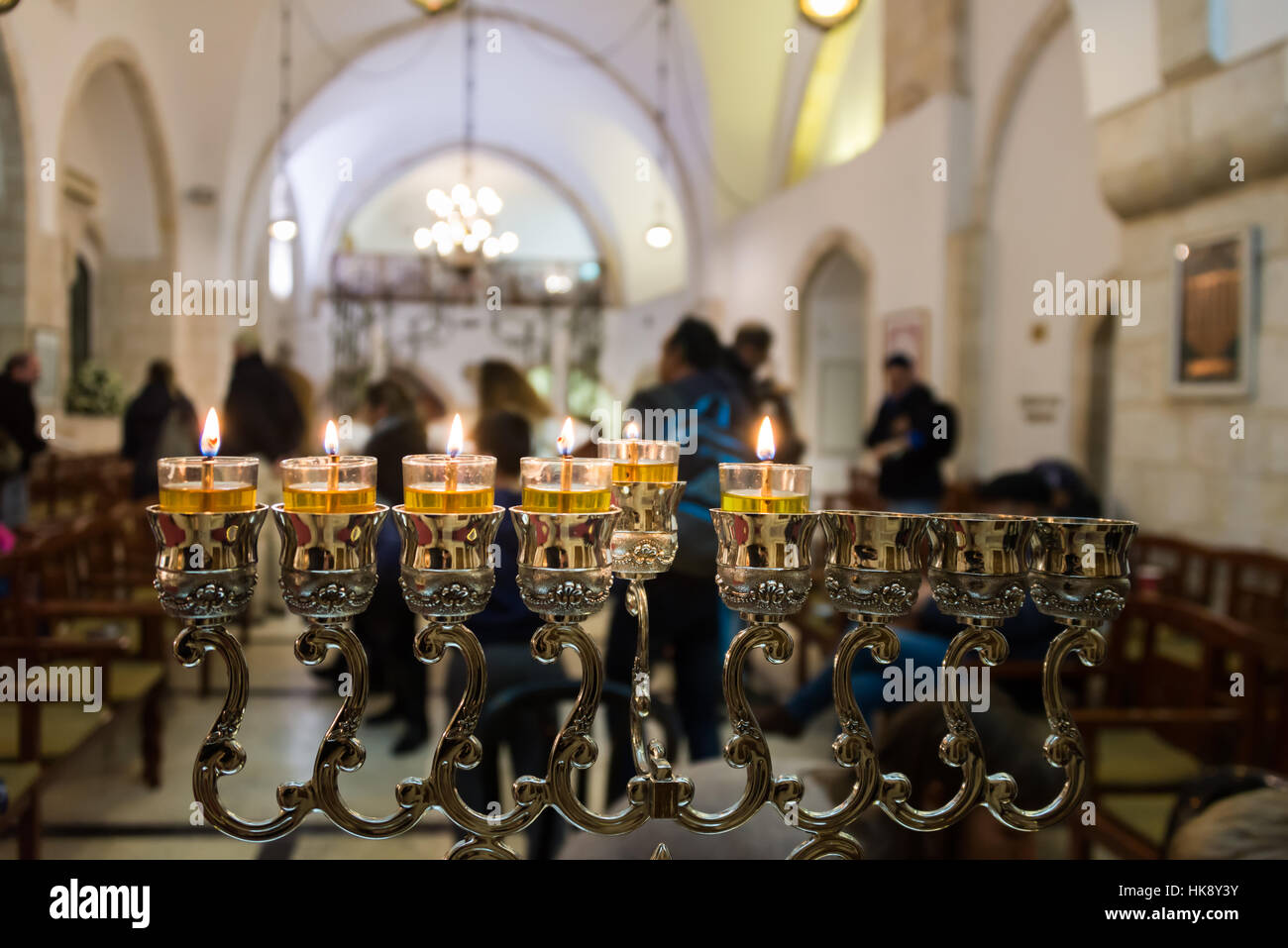 Chanukka-Feier in Jerusalem, Israel Stockfoto