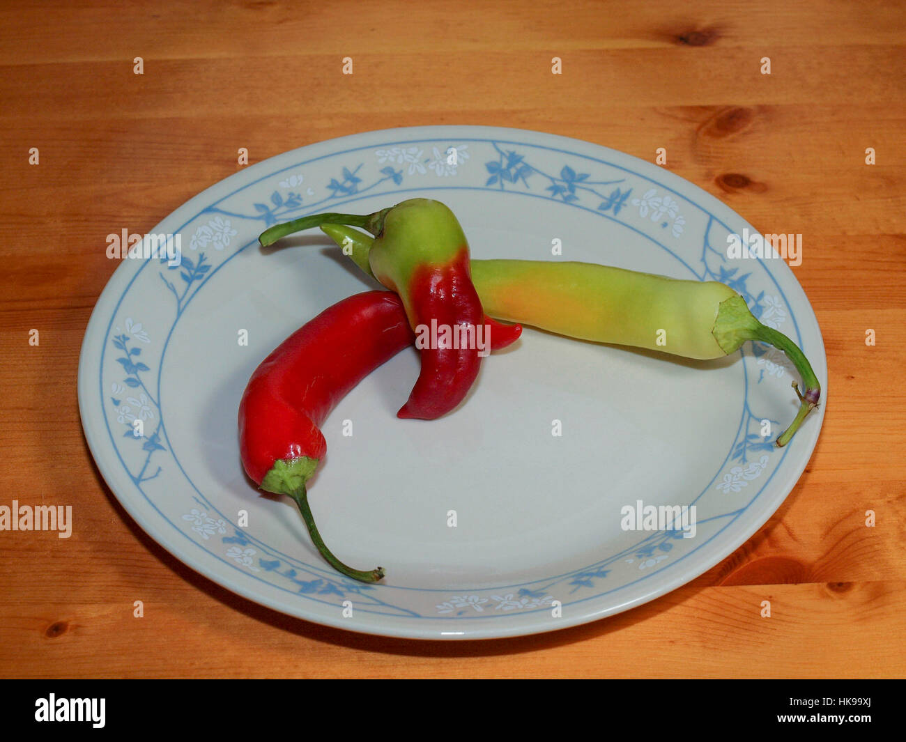 Paprika auf Platte Stockfoto