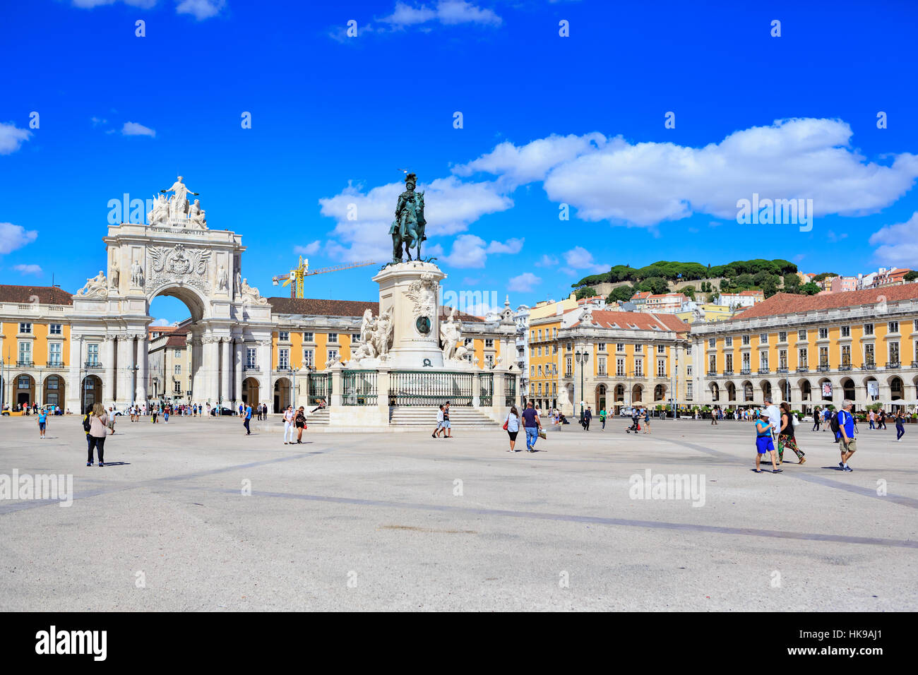 Lissabon, PORTUGAL - ca. Oktober 2016: The Praca Comercio von Lissabon Stadt, Portugal. Stockfoto