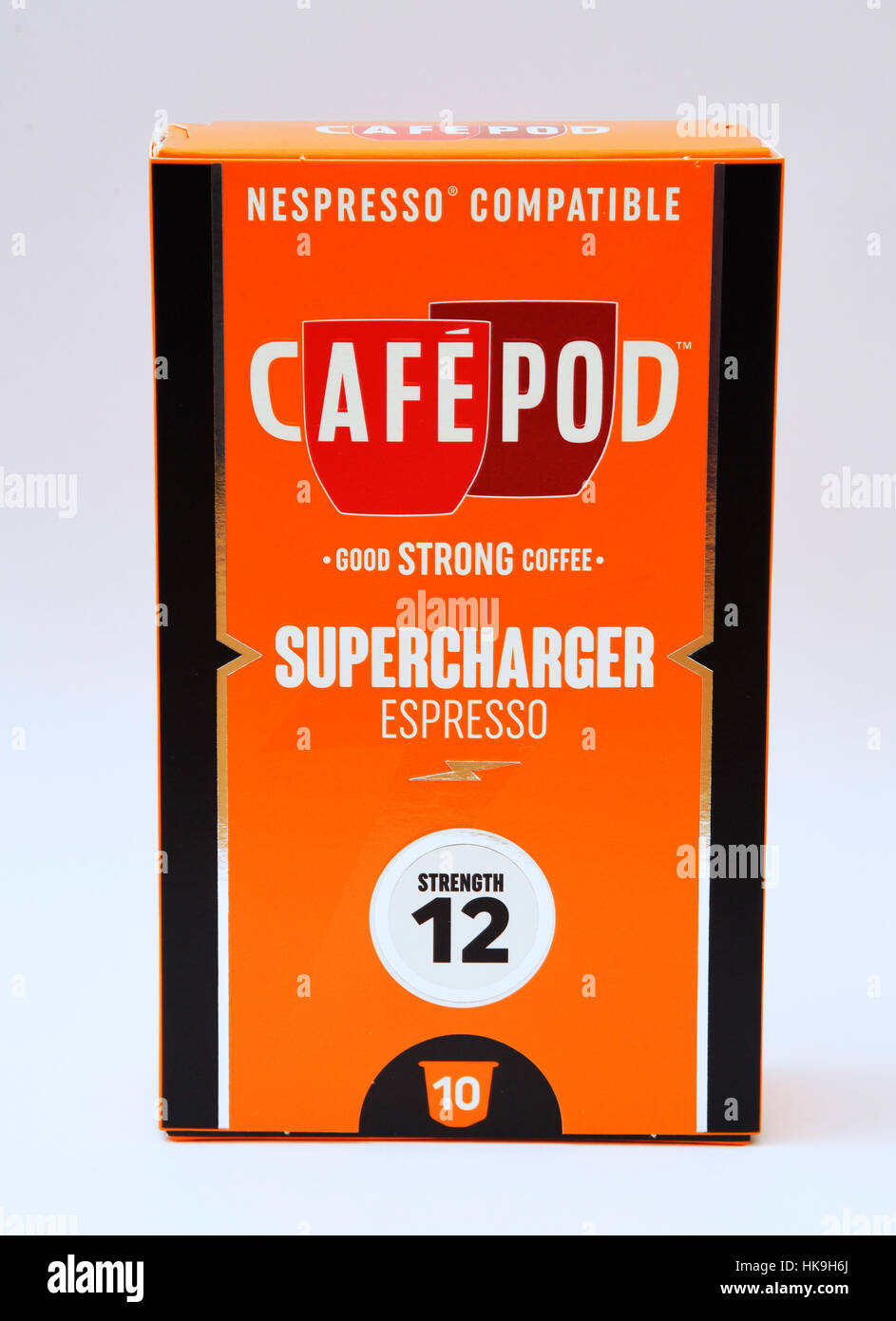 Cafepod Nespresso kompatible Kaffee Pads, 10er-Pack. Stockfoto