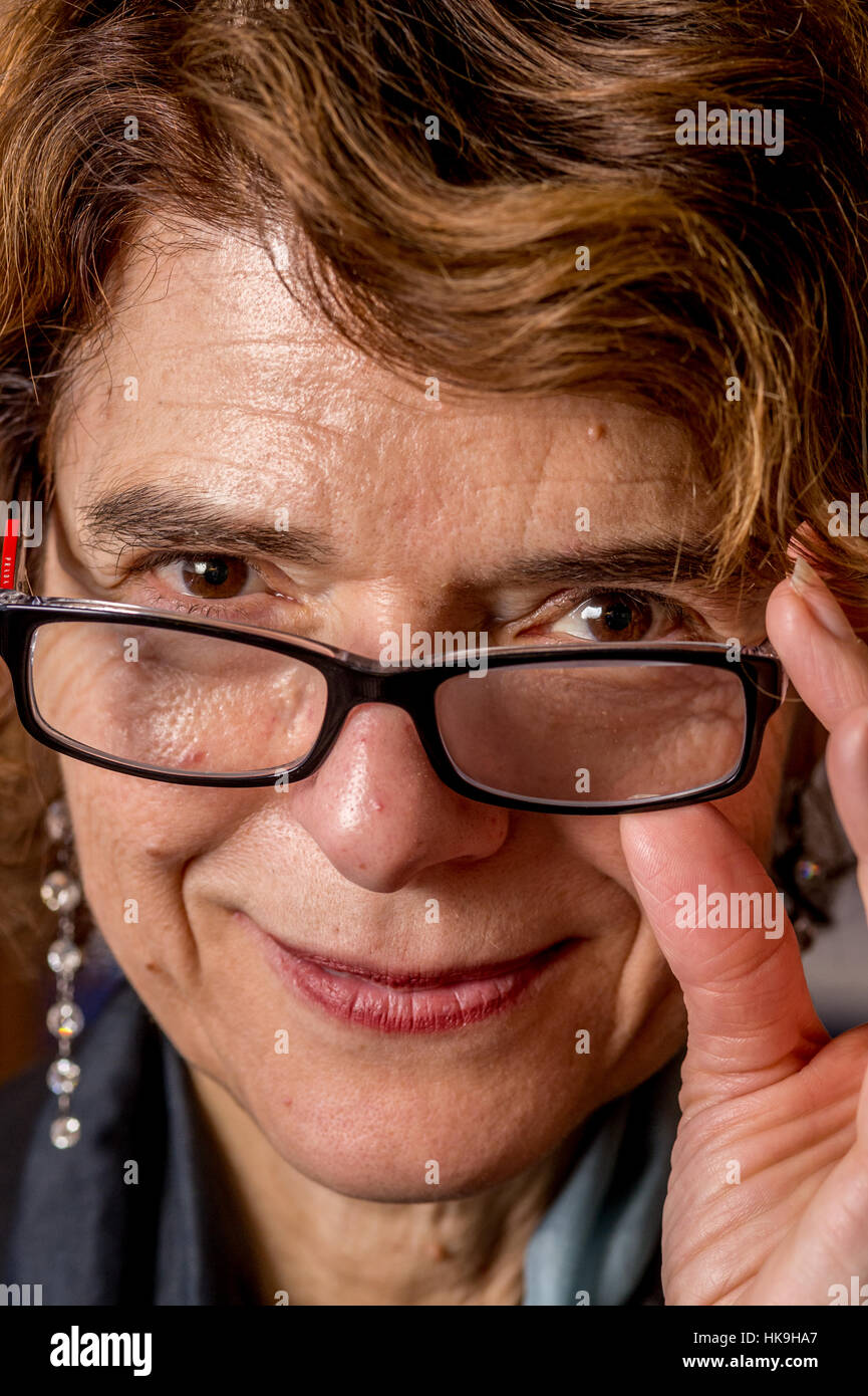 Vicky Pryce, Ex-Ehefrau des Politikers Chris Huhne und Autorin von Prisontronics, geschrieben von Frau Pryce nach der Erfahrung einer kurzen Gefängnisstrafe Stockfoto