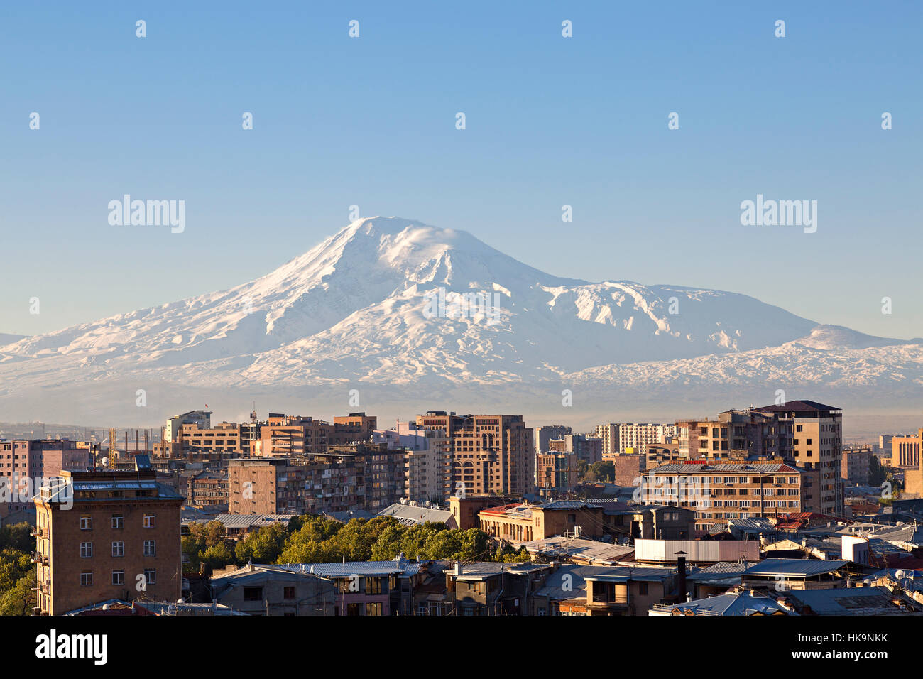 Hauptstadt von Armenien und Berg Ararat Eriwan Stockfoto
