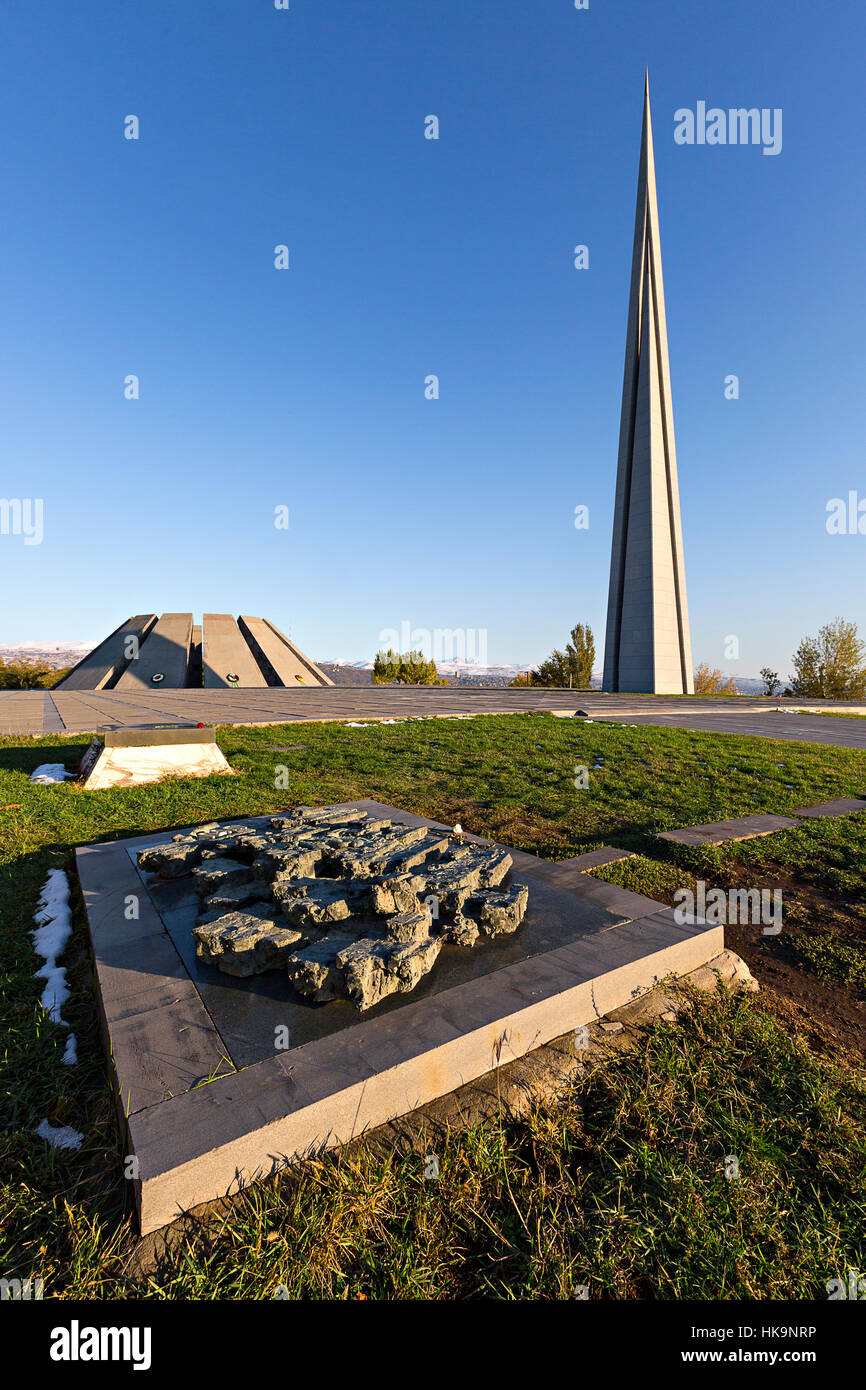 Armenischer Genozid-Denkmal in Yerevan, Armenien Stockfoto