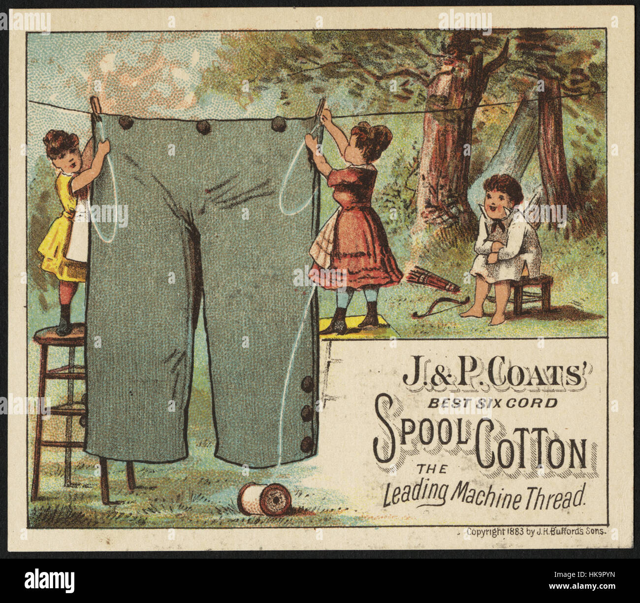 J. & P. Coats die besten sechs Kabel Spule Baumwolle. Der führende Maschine Thread. Stockfoto