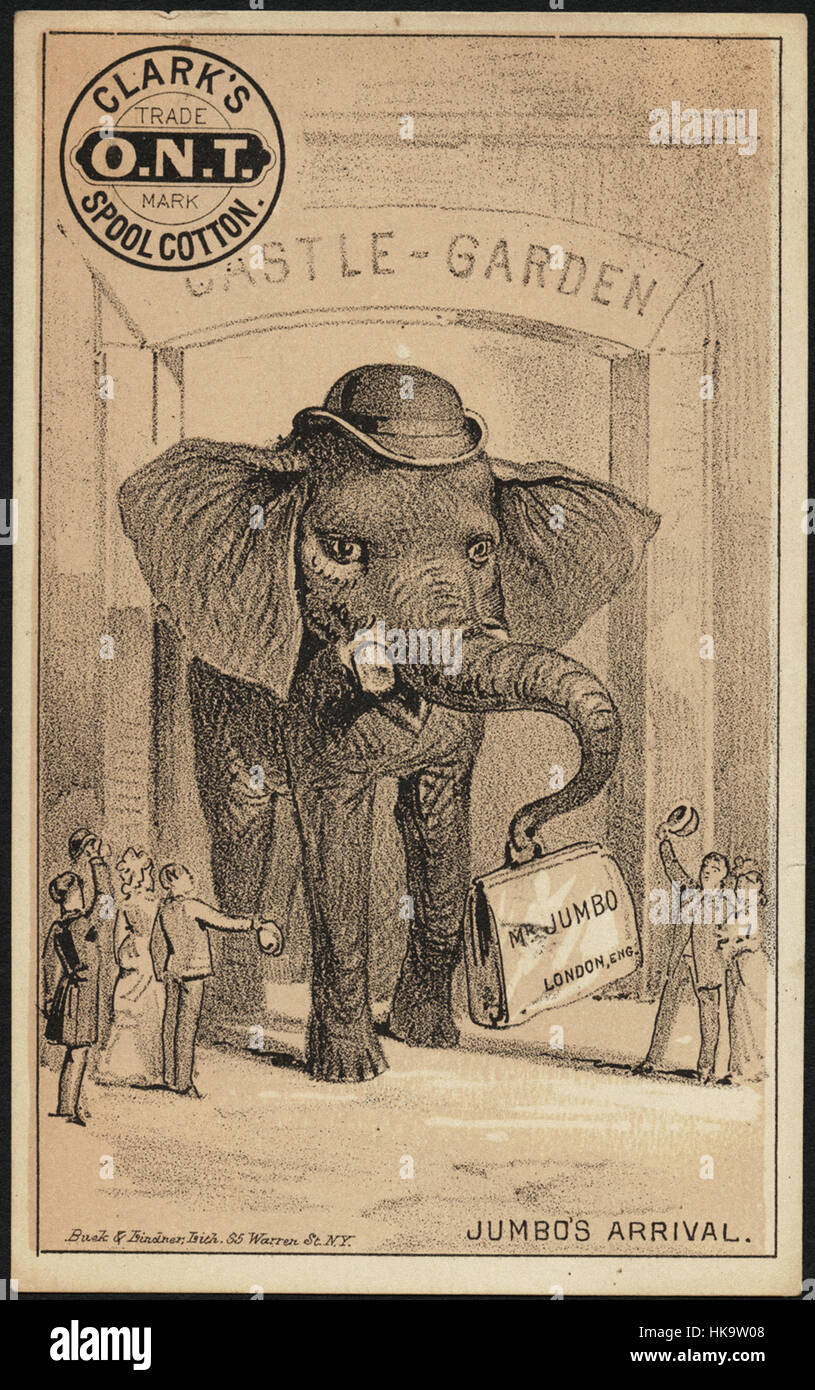 Jumbos Ankunft. Clarks O.N.T. Spule Baumwolle Stockfoto