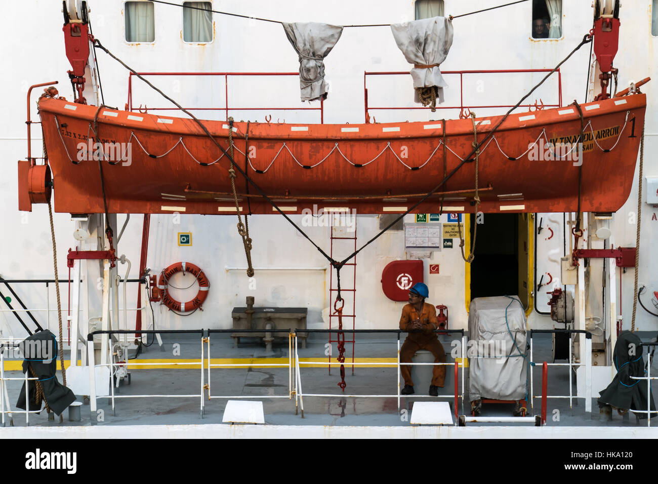 Ein Seemann eine Pause Stockfoto