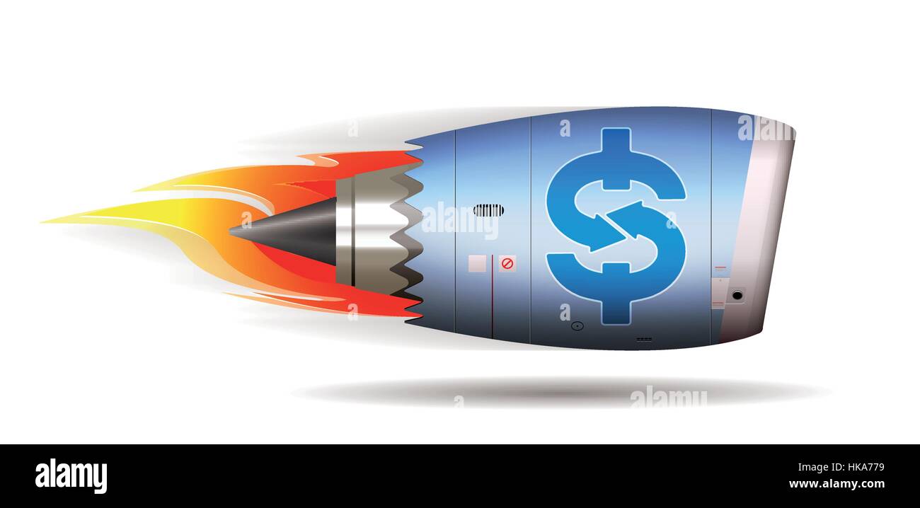 Turbo-Jet-Engine-Konzept Stock Vektor