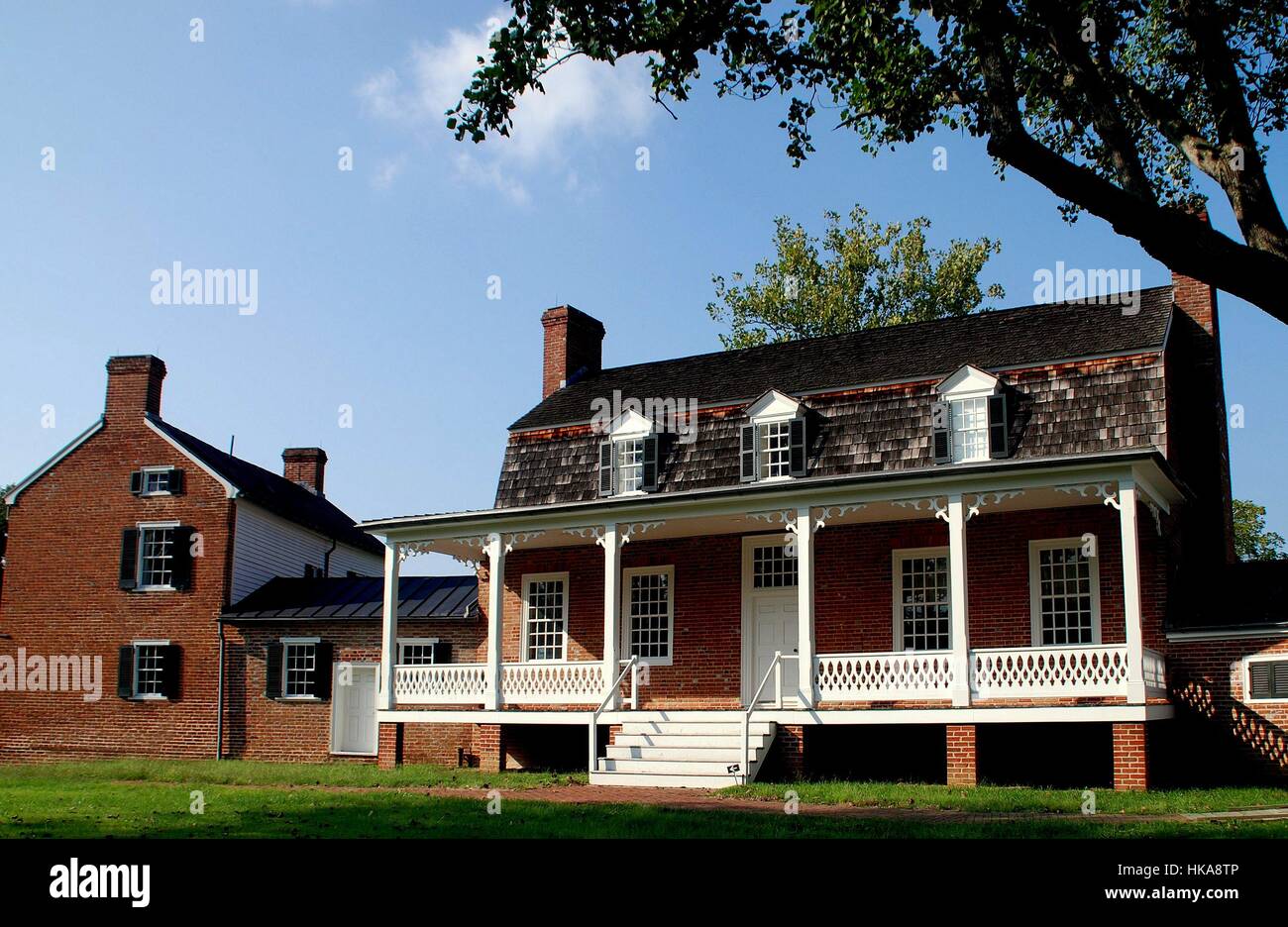 Tabak, Maryland, Port: 18. Jahrhundert Thomas Stein National Historic Site Haupthaus mit Gambrel, Dach Stockfoto