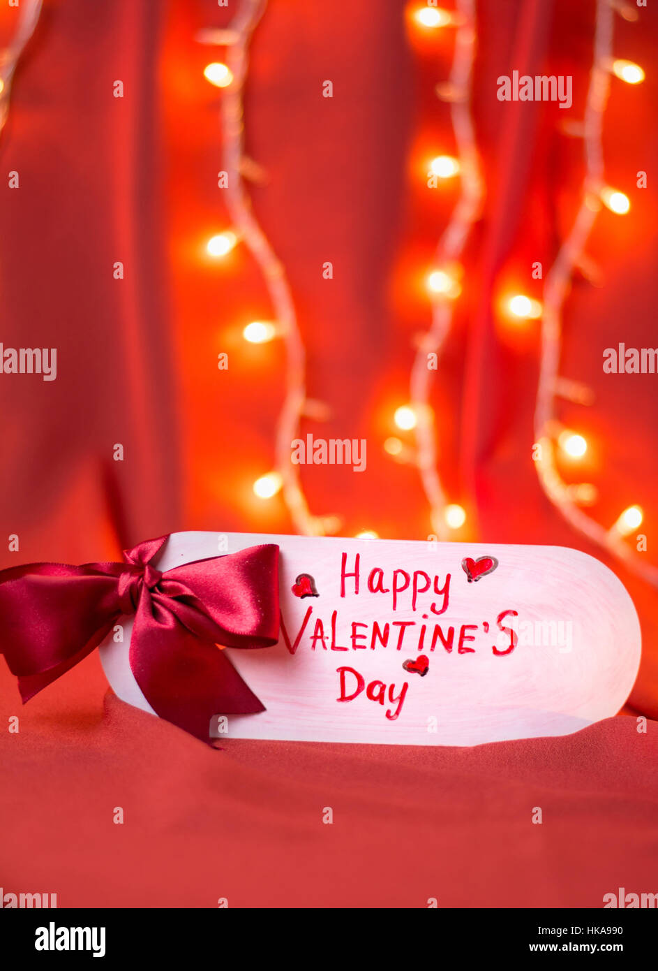 Happy Valentines Day Karte rot festlichen Hintergrund Stockfoto