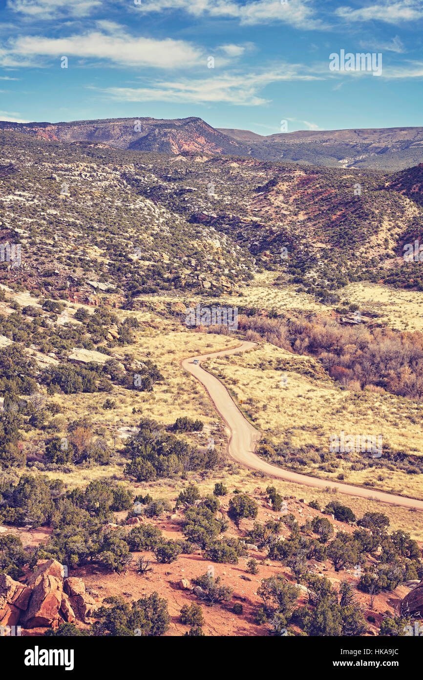 Farbe getönt Feldweg in Dinosaur National Monument, USA. Stockfoto