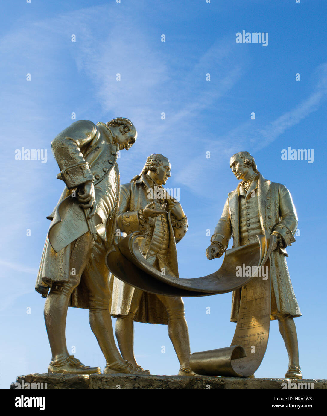 Birmingham Statue Watt Boulton Murdoch Stockfoto