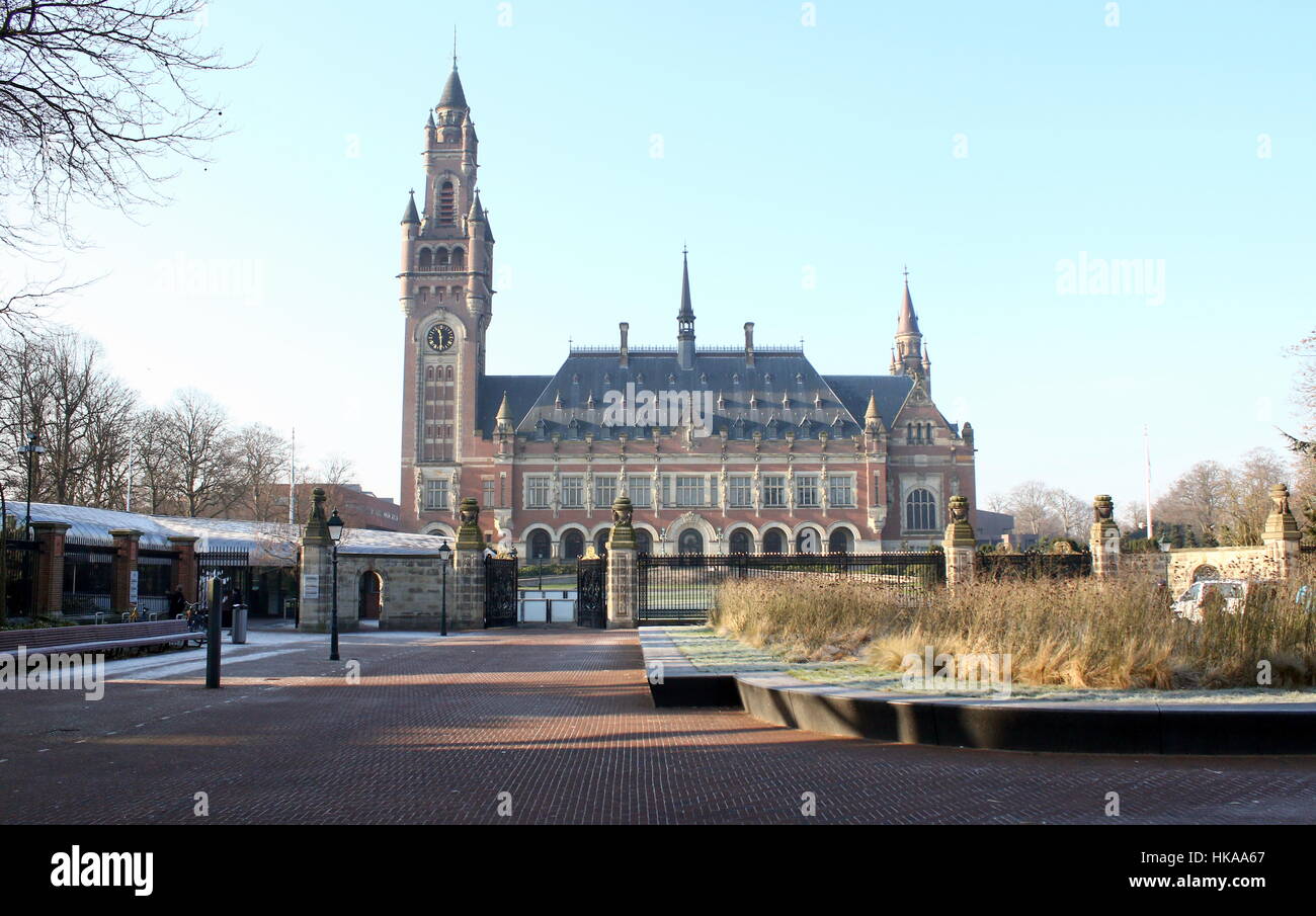 Vredespaleis / Friedenspalast, internationales Recht Verwaltungsgebäude, den Haag, Niederlande. UN-internationaler Gerichtshof Stockfoto
