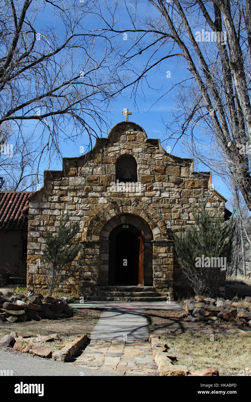 Stein-Kapelle am Fort Stanton gebaut im Jahre 1855 als Operationsbasis gegen die Mescalero-Apachen zu dienen. Offen für Touren Stockfoto