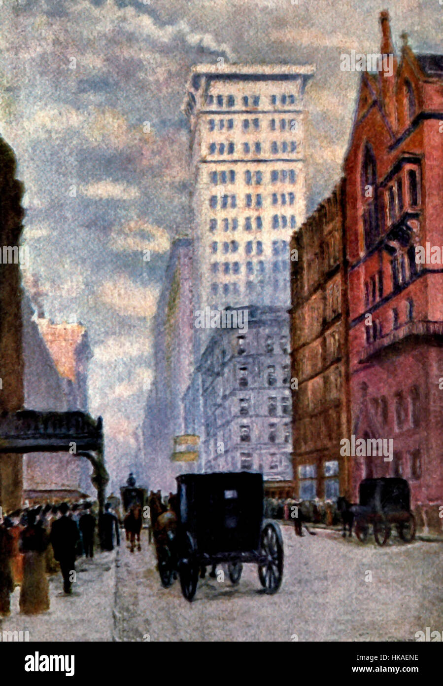 Monroe Street, westlich von Wabash Avenue, Chicago, ca. 1908 Stockfoto