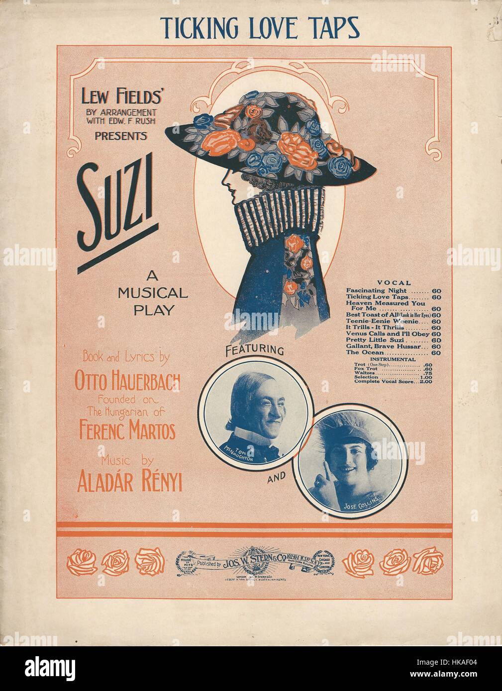 "Suzi" 1914 musikalische Noten zu decken Stockfoto