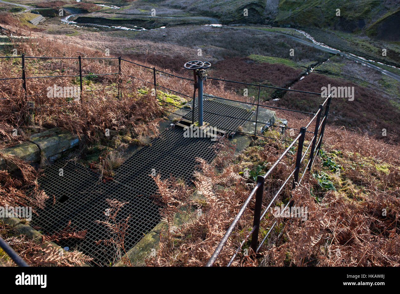 Aquädukt in Brennand Tal von Wald von Bowland Lancashire Stockfoto