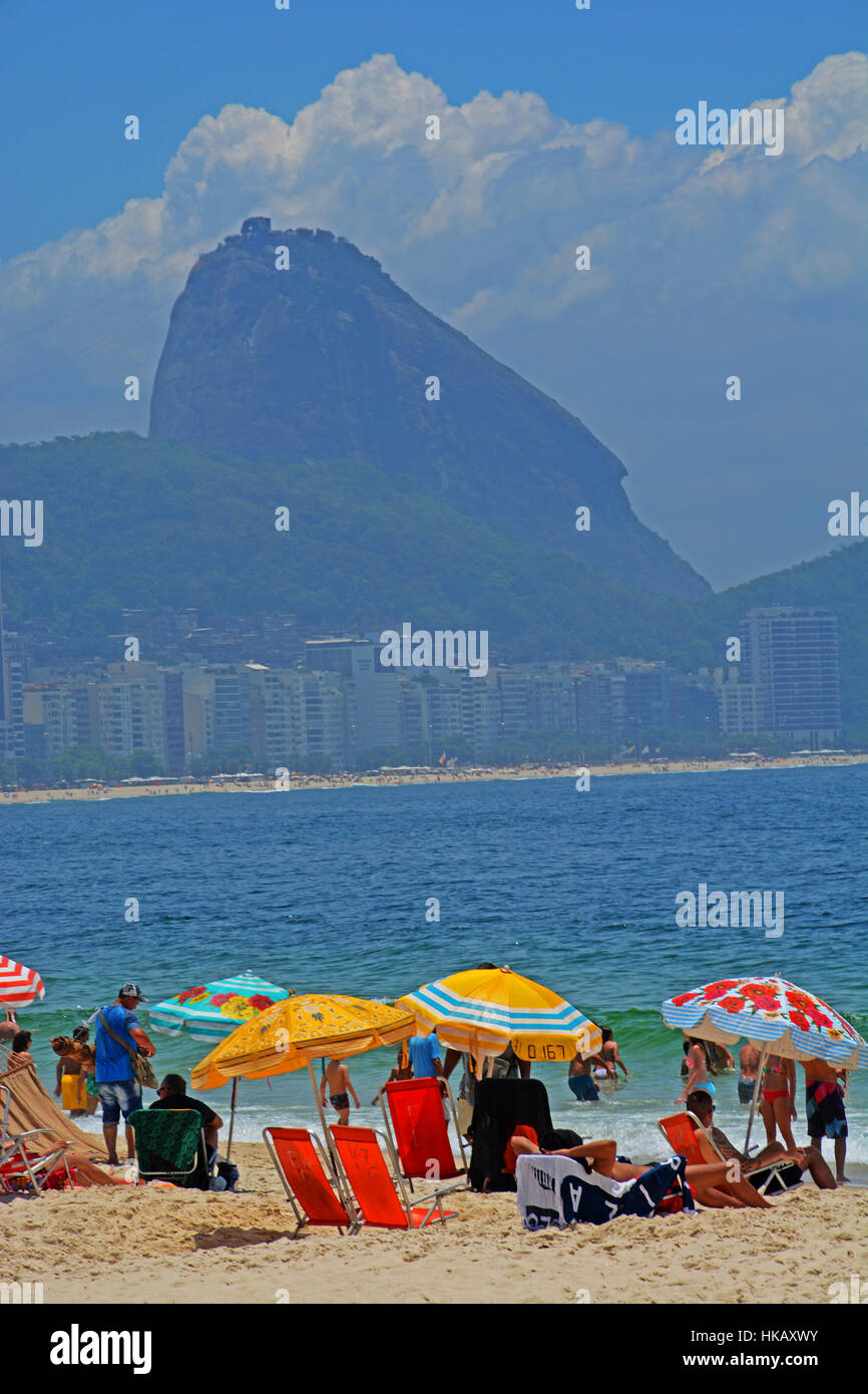 Copacabana Strand Rio De Janeiro Brasilien Stockfoto
