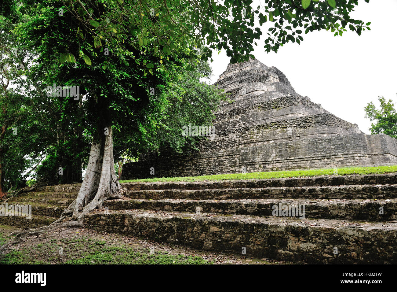Pyramide in Costa Maya Mexiko Stockfoto