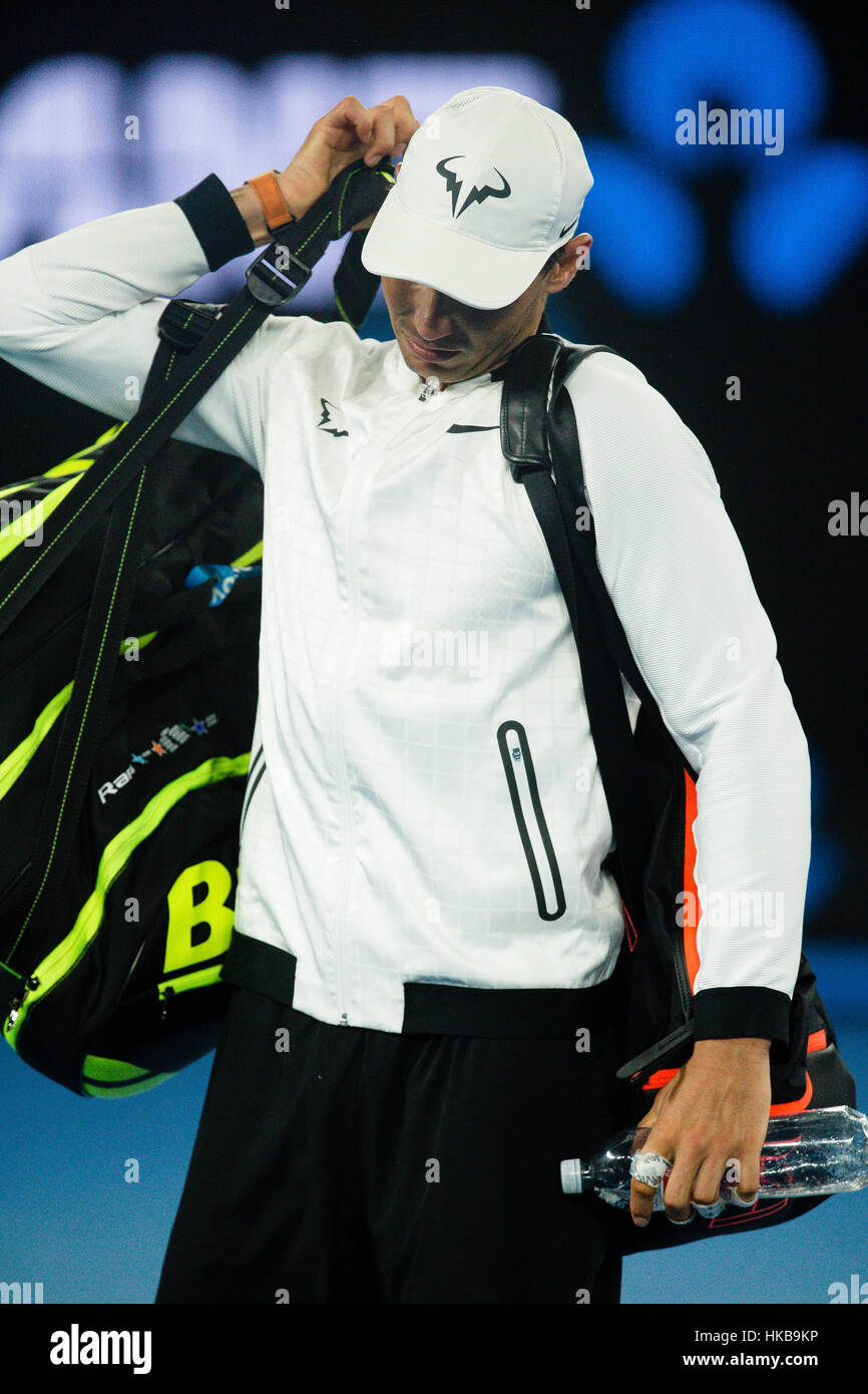 Melbourne, Australien. 27. Januar 2017. Rafael Nadal aus Spanien ging in seinem 4. final bei den Australian Open 2017 im Melbourne Park in Melbourne, Australien. Bildnachweis: Frank Molter/Alamy Live-Nachrichten Stockfoto