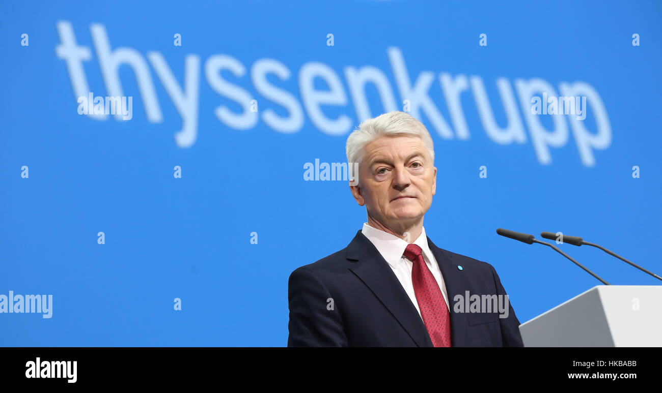 Bochum, Deutschland. 27. Januar 2017. Heinrich Hiesinger, Vorstandsvorsitzender Thyssenkrupp AG, Thyssenkrupp Hauptversammlung, Bochum, Deutschland, 27. Januar 2017 Credit: Jürgen Schwarz/Alamy Live-Nachrichten Stockfoto