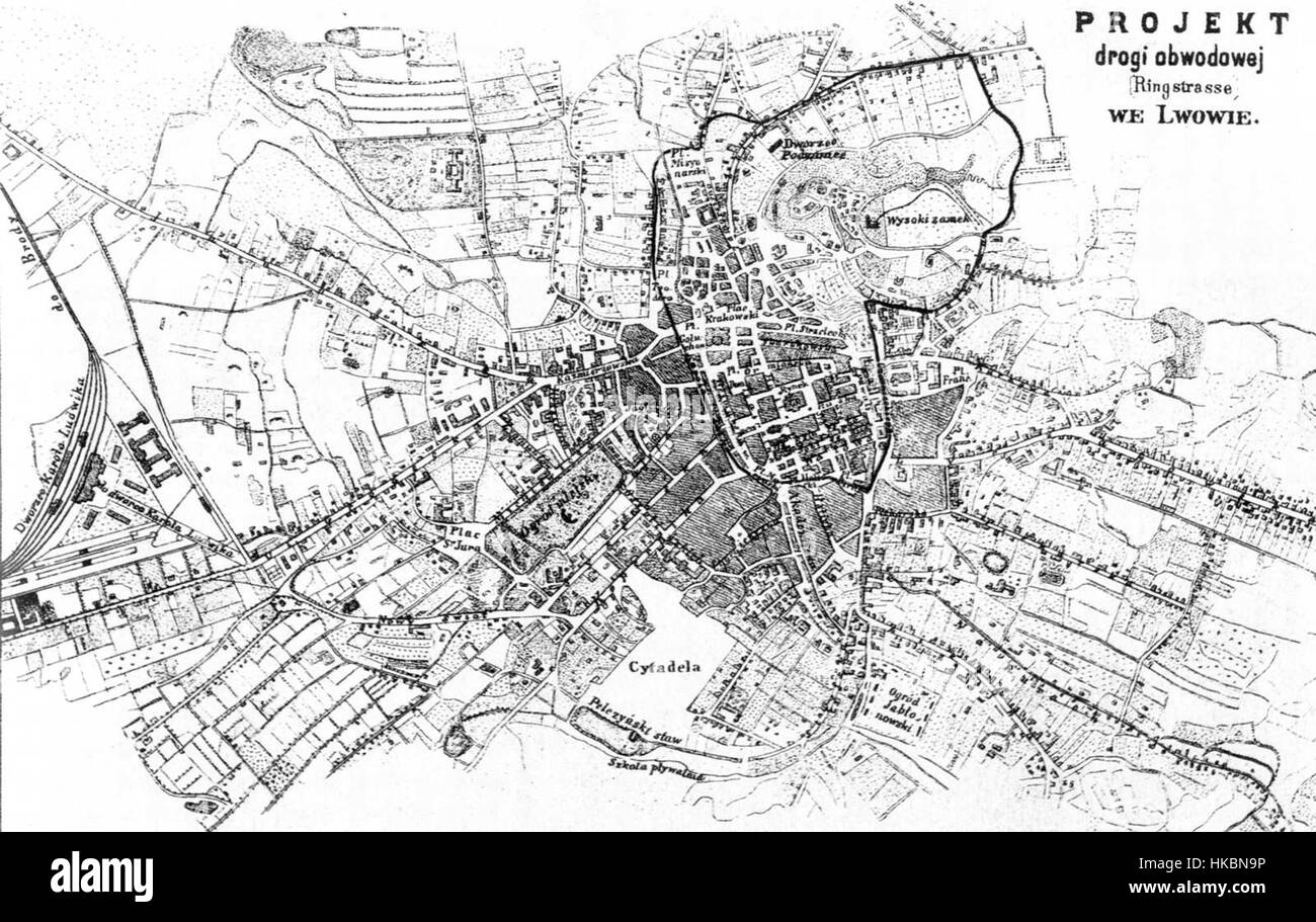 1877 projiziert Straße Stockfoto