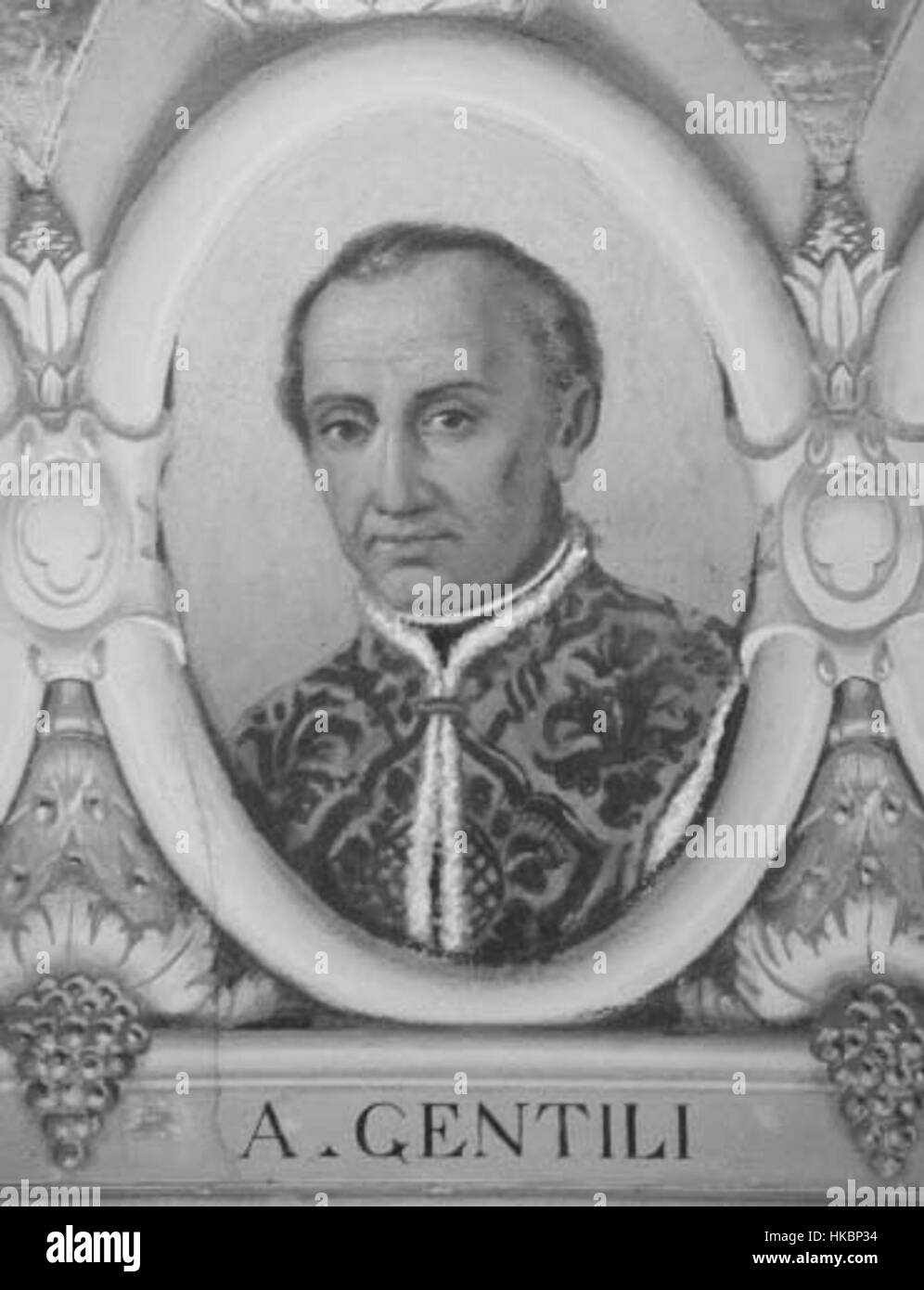 Alberico Gentili war ein italienischer Rechtsgelehrter, der oft als Begründer des modernen Völkerrechts galt. Seine Werke haben Einfluss auf die Entwicklung der Jurisprudenz und werden bis heute in den Bereichen Recht und Politikwissenschaft studiert. Stockfoto