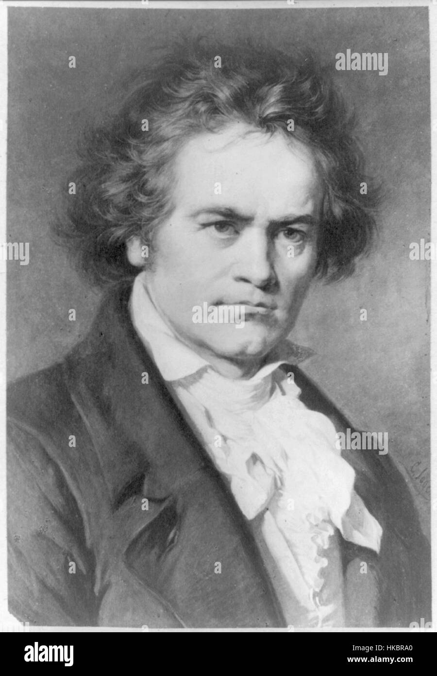 Dieses Porträt von Ludwig van Beethoven fängt den deutschen Komponisten und Pianisten ein, einer der einflussreichsten Persönlichkeiten der klassischen Musikgeschichte. Das Gemälde spiegelt seinen intensiven Charakter und seine revolutionären Beiträge zur Musik im späten 18. Und frühen 19. Jahrhundert wider. Stockfoto Dieses Porträt von Ludwig van Beethoven fängt den deutschen Komponisten und Pianisten ein, einer der einflussreichsten Persönlichkeiten der klassischen Musikgeschichte. Das Gemälde spiegelt seinen intensiven Charakter und seine revolutionären Beiträge zur Musik im späten 18. Und frühen 19. Jahrhundert wider. Stockfoto