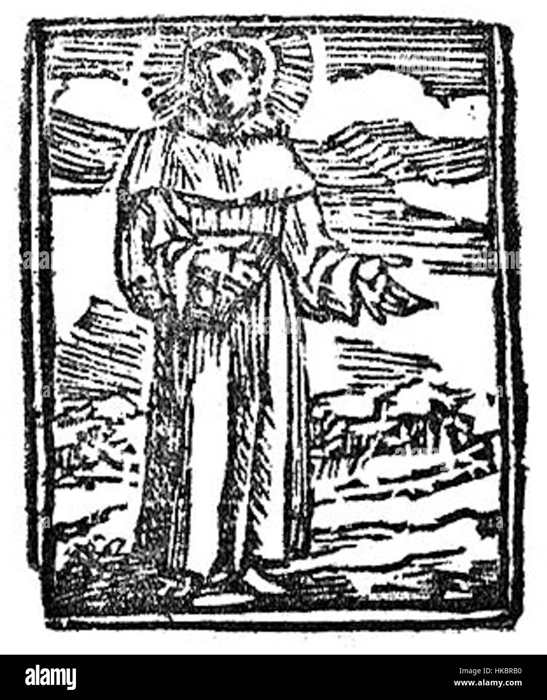 Dieses Gemälde, das von Benvenuto da Gubbio 1647 geschaffen wurde, zeigt Jacobilli, was die Verbindung des Künstlers zur italienischen Renaissance und seinen unverwechselbaren Ansatz zu religiösen und mythologischen Themen widerspiegelt. Stockfoto