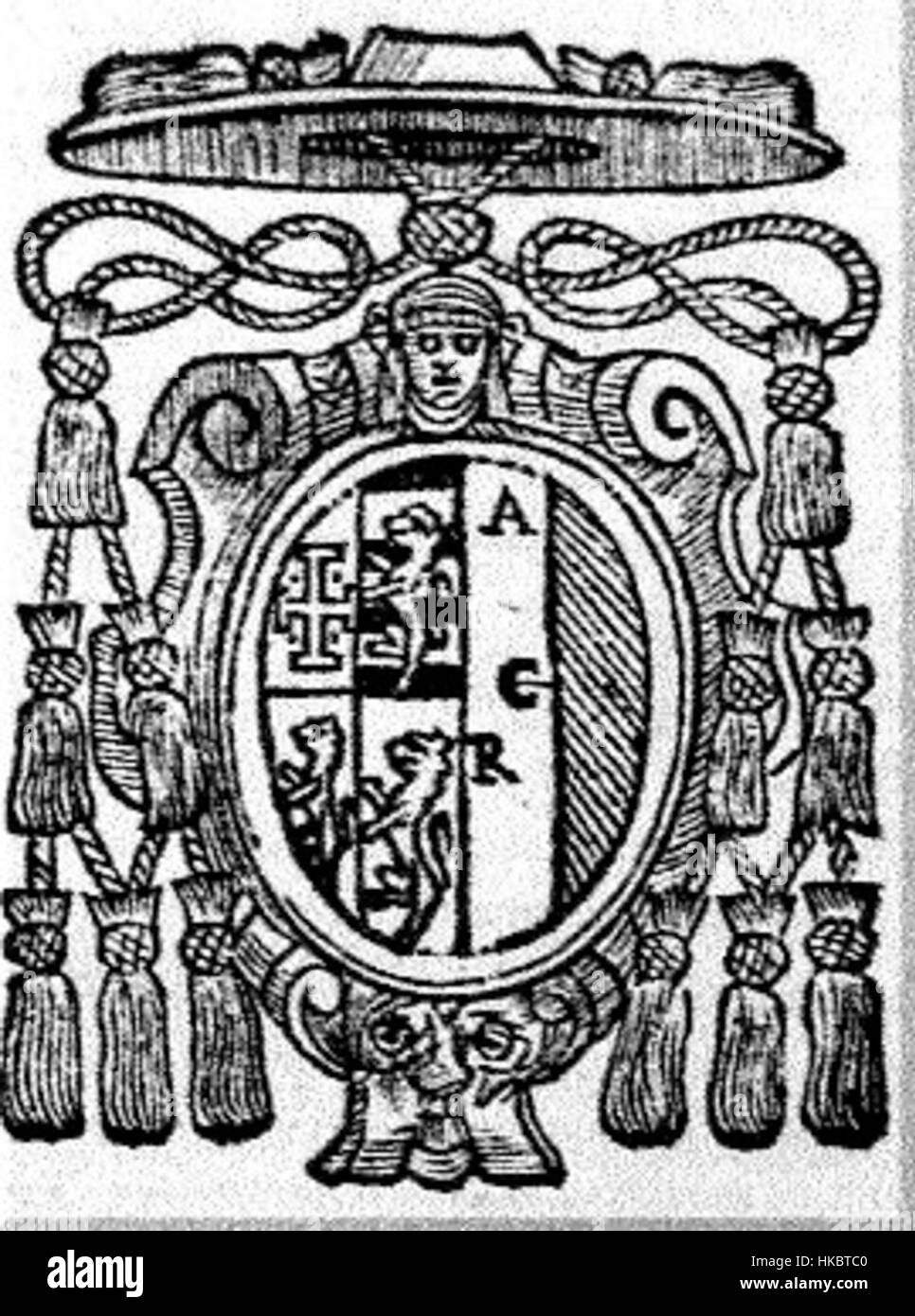 Dieses Porträt von Kardinal Francesco Cornaro fängt die würde des venezianischen Adligen und seine kirchliche Autorität ein. Die detaillierte Darstellung spiegelt seinen hohen Stellenwert in der katholischen Kirche während der Renaissance wider und zeigt die meisterhafte Technik des Künstlers. Stockfoto