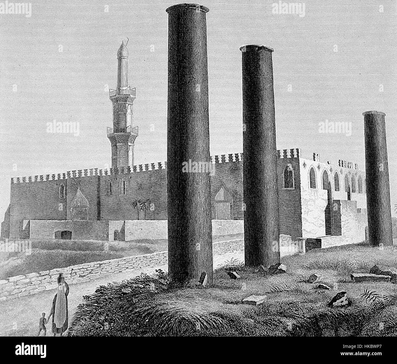 Beschreibung de Egypte, Kunstgegenstände V, Platte 35, Blick auf die Attarine Moschee, Blick nach Norden über Canopic Weise gezeichneten c.1798, veröffentlicht in der Panckoucke Ausgabe von 1821-9 Stockfoto
