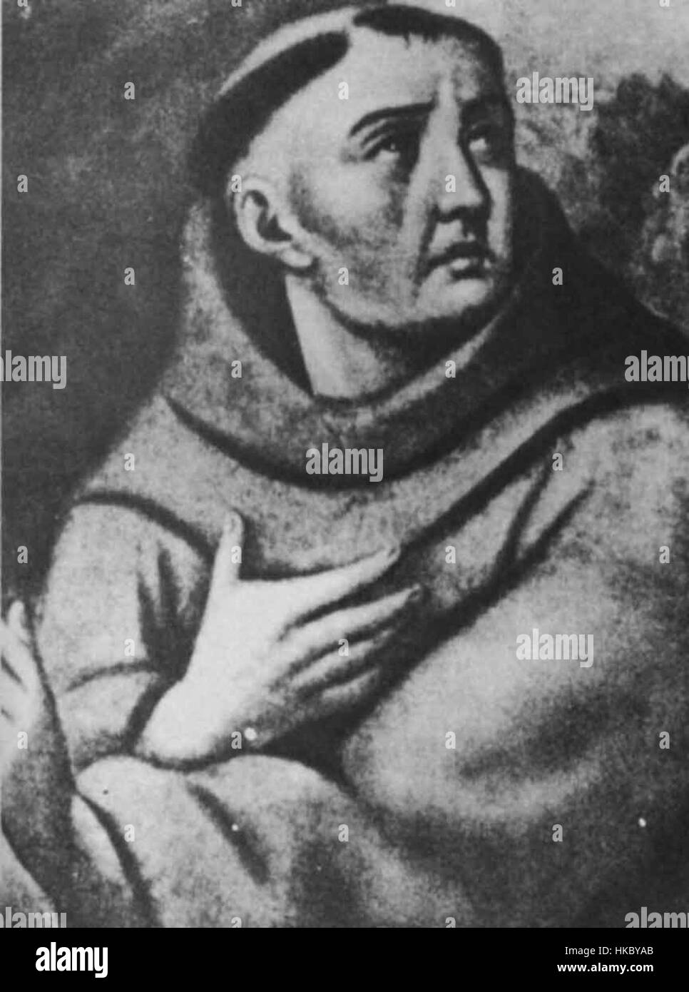 Fray Toribio de Benavente, auch Motolinia genannt, war ein franziskanischer Missionar aus dem 16. Jahrhundert in Mexiko. Seine Werke und Beiträge waren von entscheidender Bedeutung für die Verbreitung des Christentums in Neuspanien, insbesondere unter den indigenen Bevölkerungsgruppen. Stockfoto