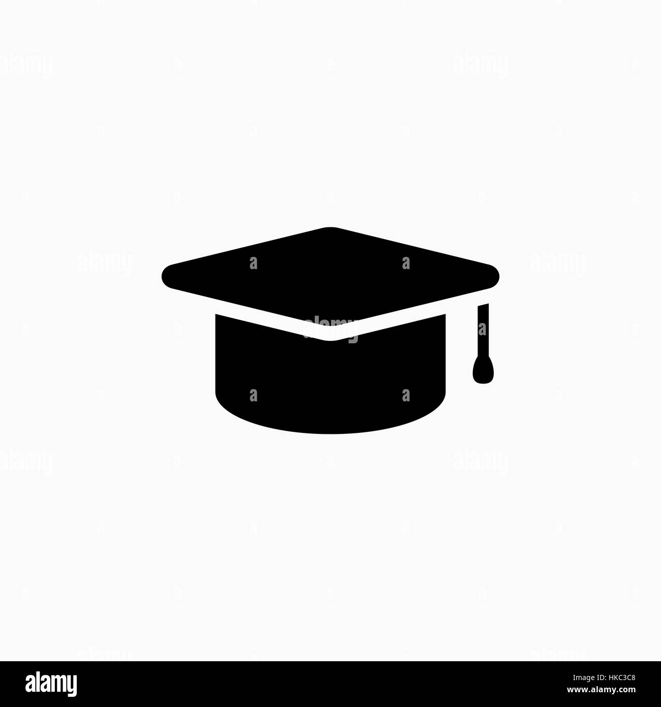 Bildung, Graduierung Mütze/Hut-Symbol einfach Vektor-Illustration. Stock Vektor