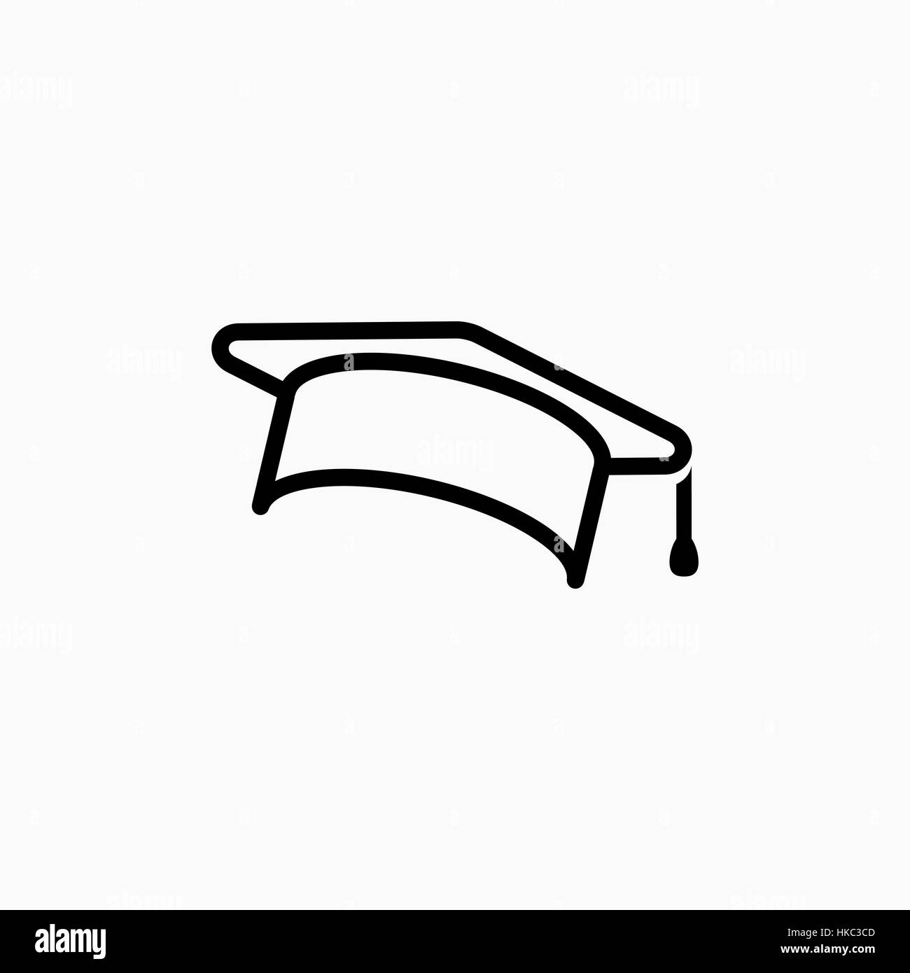 Bildung, Graduierung Mütze/Hut-Symbol einfach Vektor-Illustration. Stock Vektor