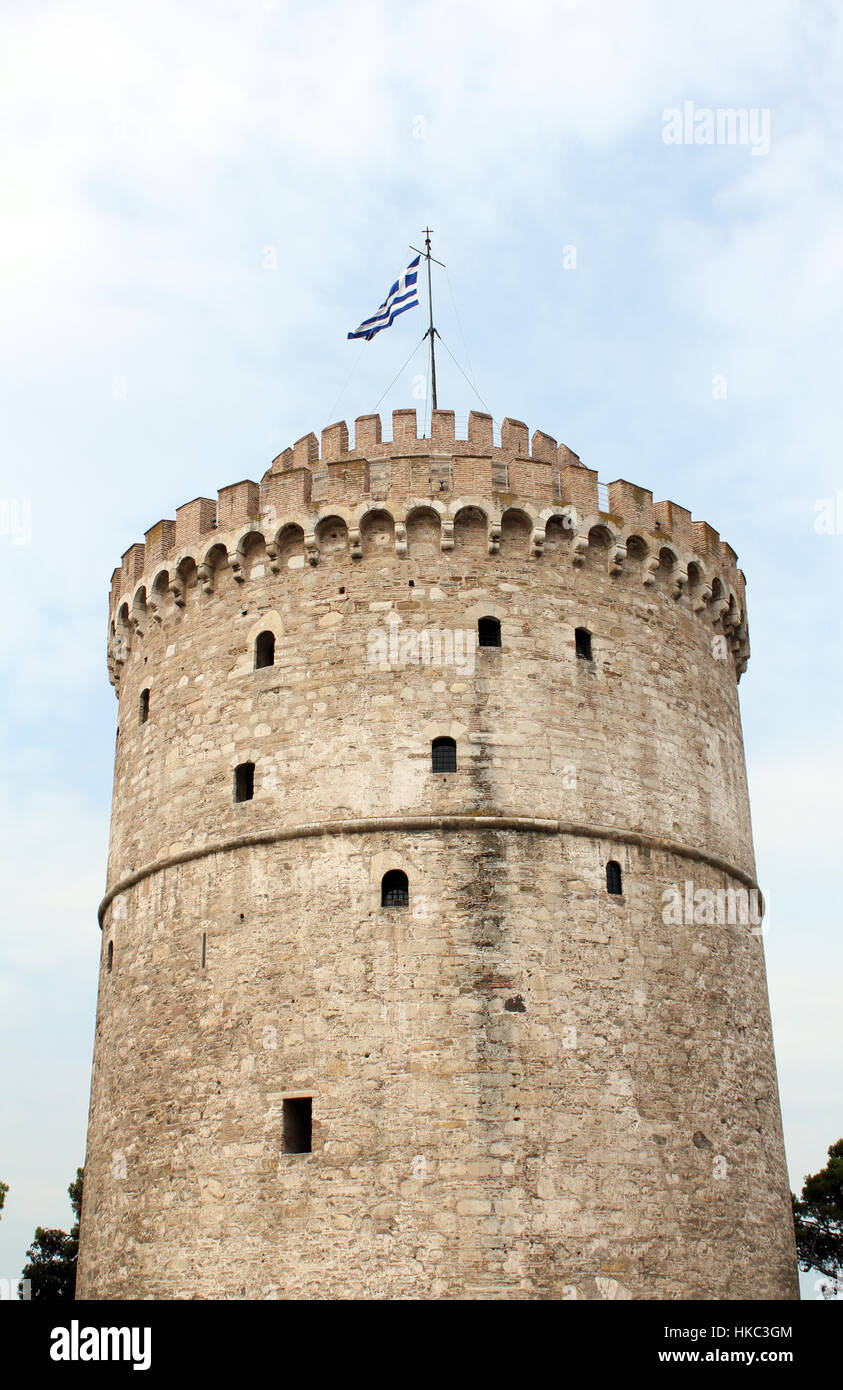 weißer Turm, dem Wahrzeichen Thessaloniki Stockfoto