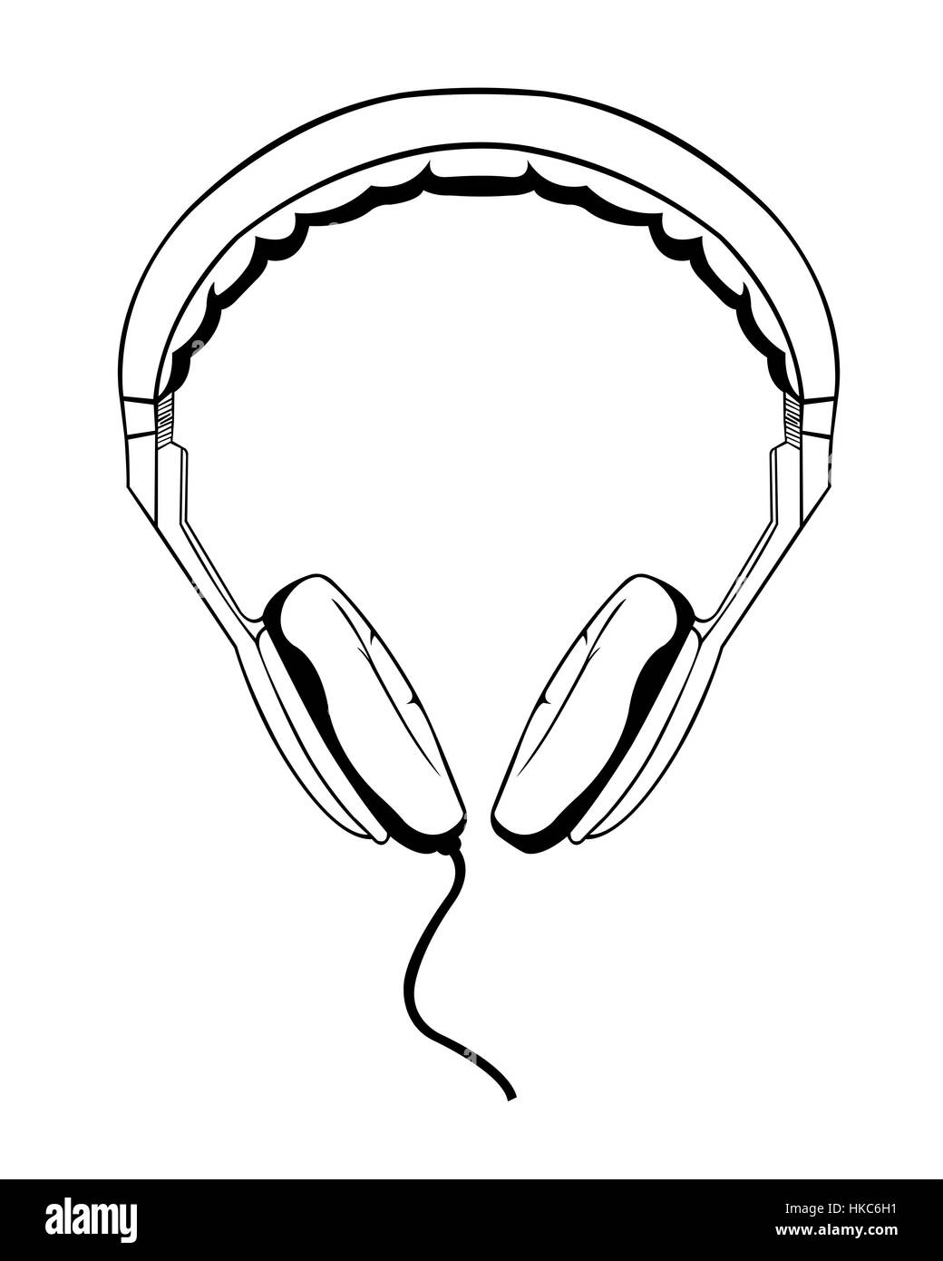Illustration der Kopfhörer isoliert Stockfoto