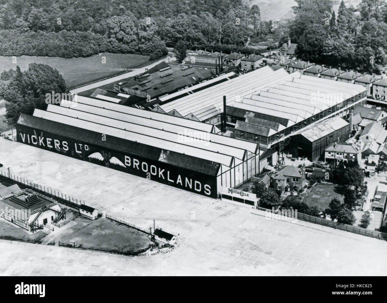 Vickers Ltd Basis in Brooklands Flugzeugwerk Stockfoto