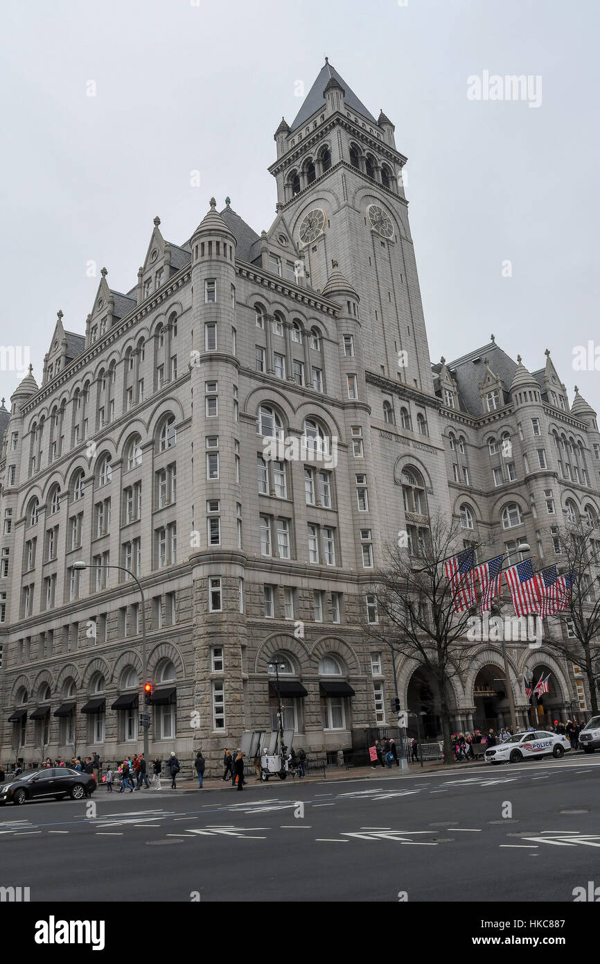 Washington, DC. USA, 21. Januar 2017 Trump International Hotel in Washington, D.C. zwei Tage vor der Eröffnung von Donald Trump Credit: Mark Reinstein Stockfoto