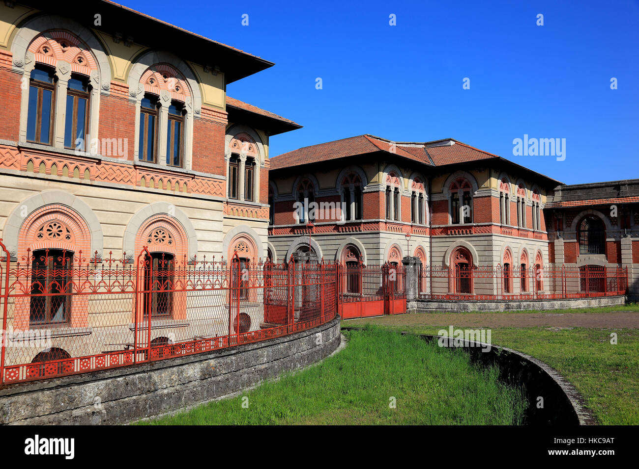 Italien, Arbeiter Dorf Crespi d ' Adda, Teil der ehemaligen Textilfabrik, Industriedenkmal, UNESCO Stockfoto