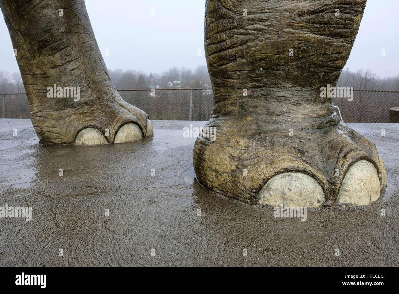 Der Elefant Jumbo. Diese lebensgroße Statue feiert den weltberühmten Jumbo, der Elefant, getötet bei einem Zugunglück in St. Thomas, Ontario, Kanada. Stockfoto