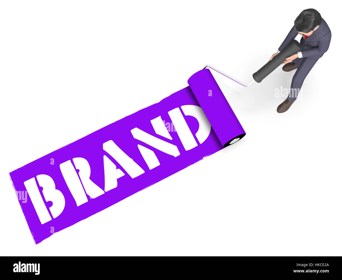 Farbroller Marke vertritt Marken Branding 3D-Rendering Stockfoto